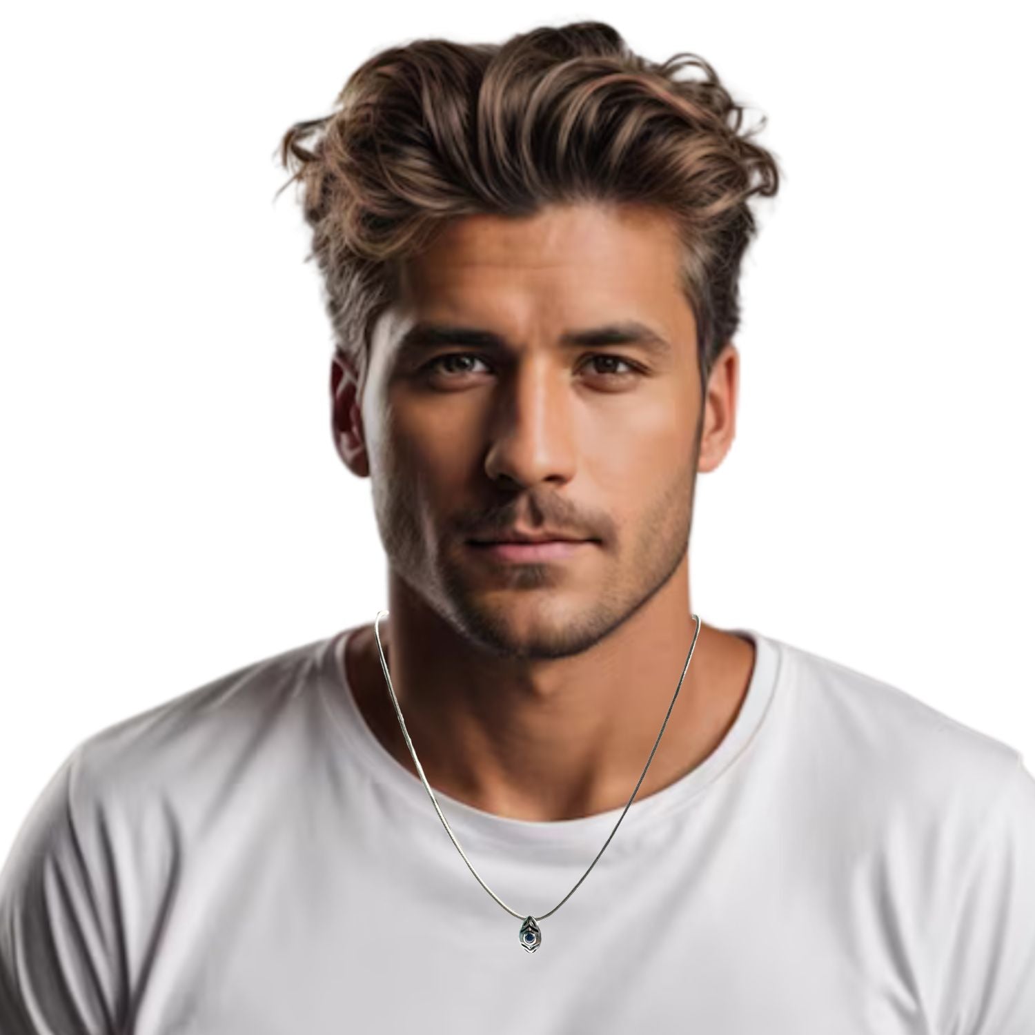 Eclipse Eye Unique Necklace – Sterling Silver & Blue Sapphire - Tg-Jewellery By Tamara Gervasio