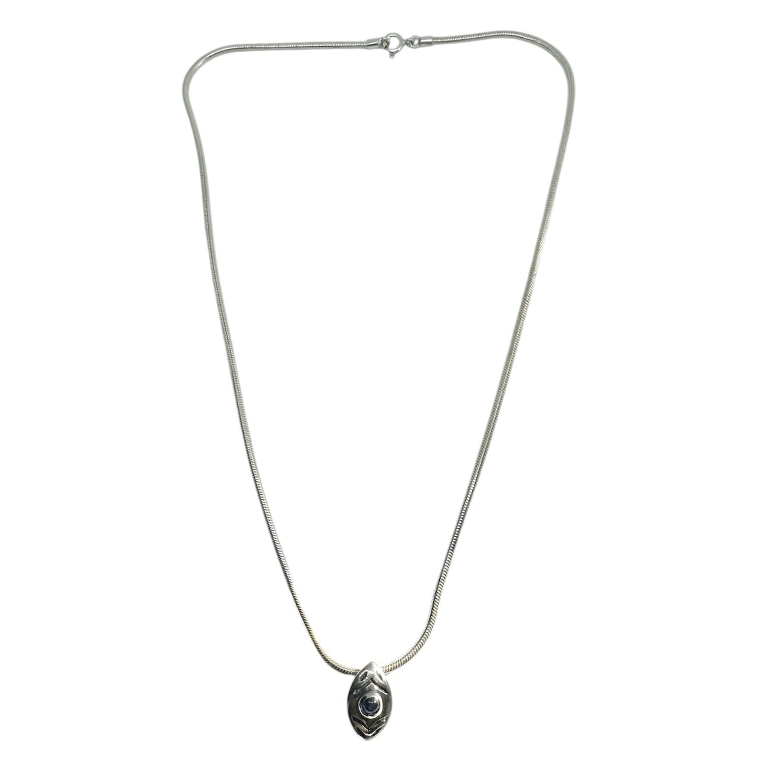 Eclipse Eye Unique Necklace – Sterling Silver & Blue Sapphire - Tg-Jewellery By Tamara Gervasio