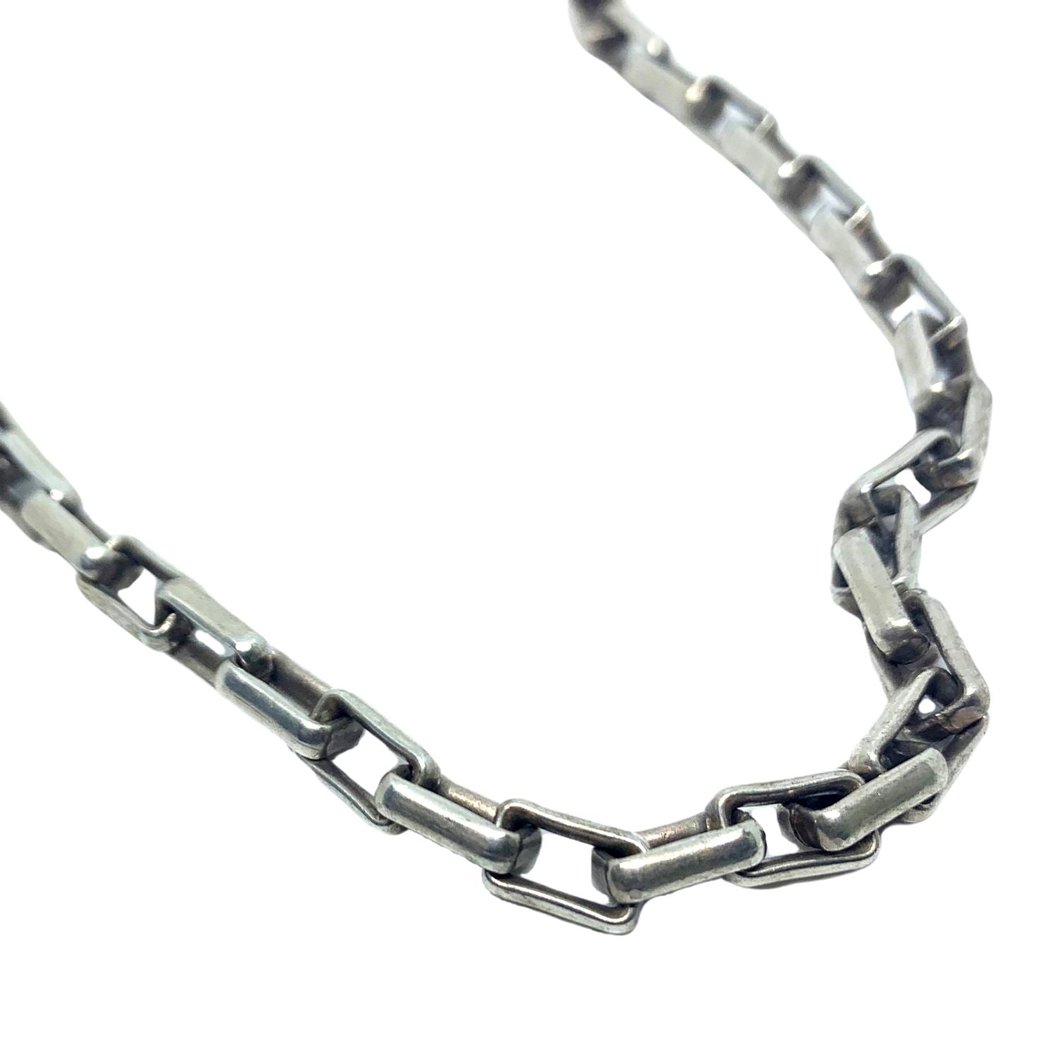 Men’s Rectangular Trace Chain Necklace in Sterling Silver 925 – 47cm - Tg-Jewellery By Tamara Gervasio