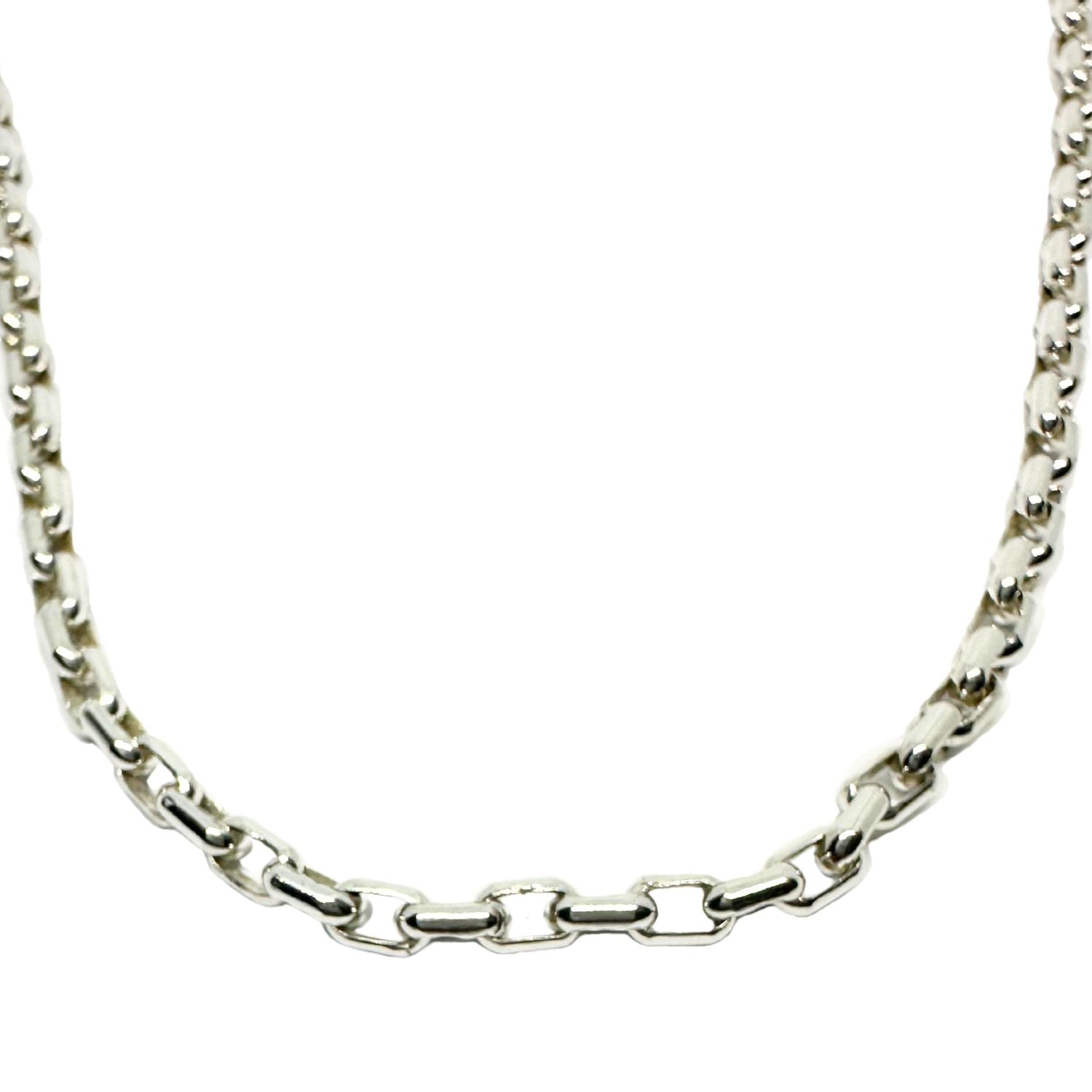 Rectangular Chain Necklace with T-Bar Clasp – Sterling Silver 925 - Tg-Jewellery By Tamara Gervasio