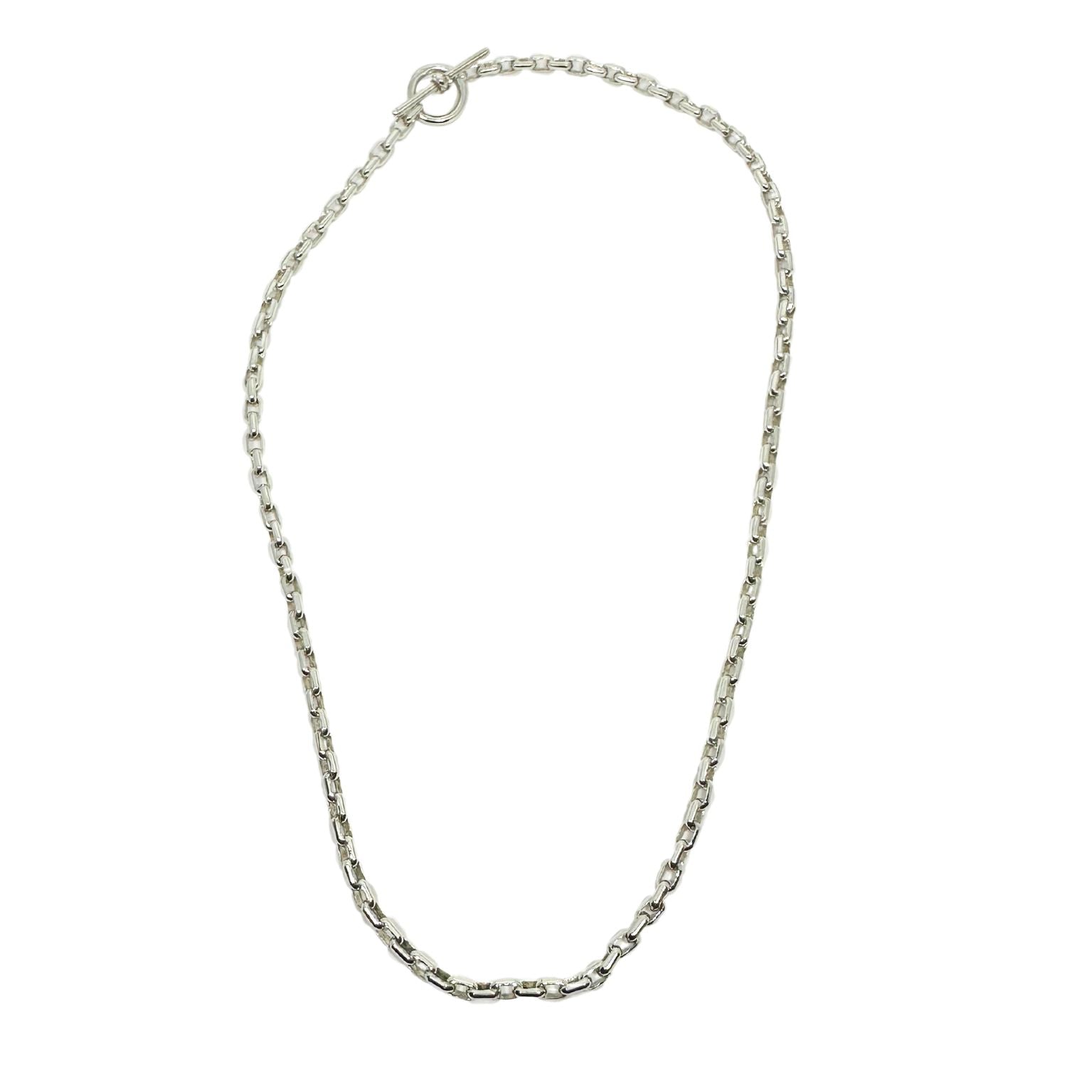 Rectangular Chain Necklace with T-Bar Clasp – Sterling Silver 925 - Tg-Jewellery By Tamara Gervasio