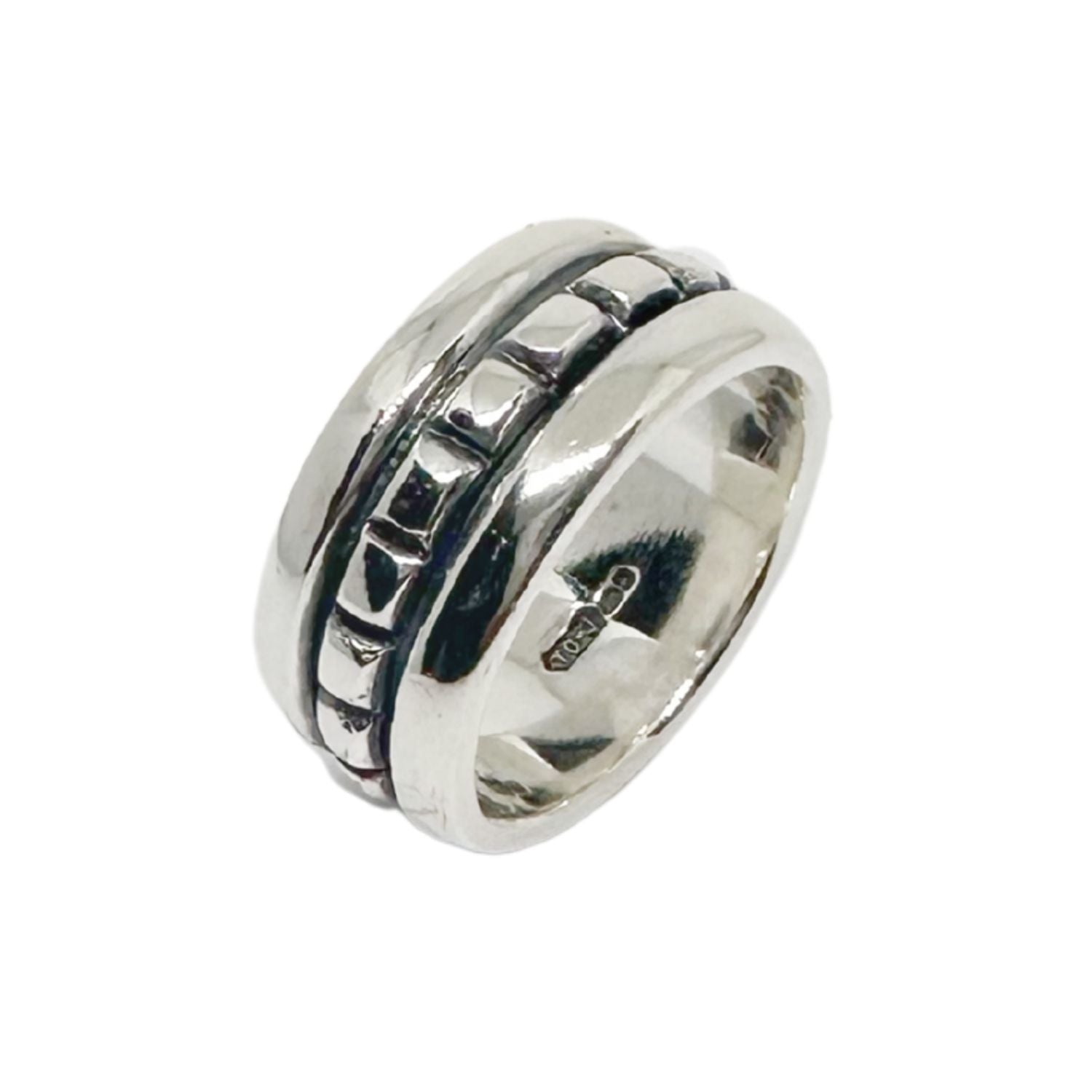 Side profile showing clean geometric lines and 10.35mm band width - Tg-Jewellery By Tamara Gervasio