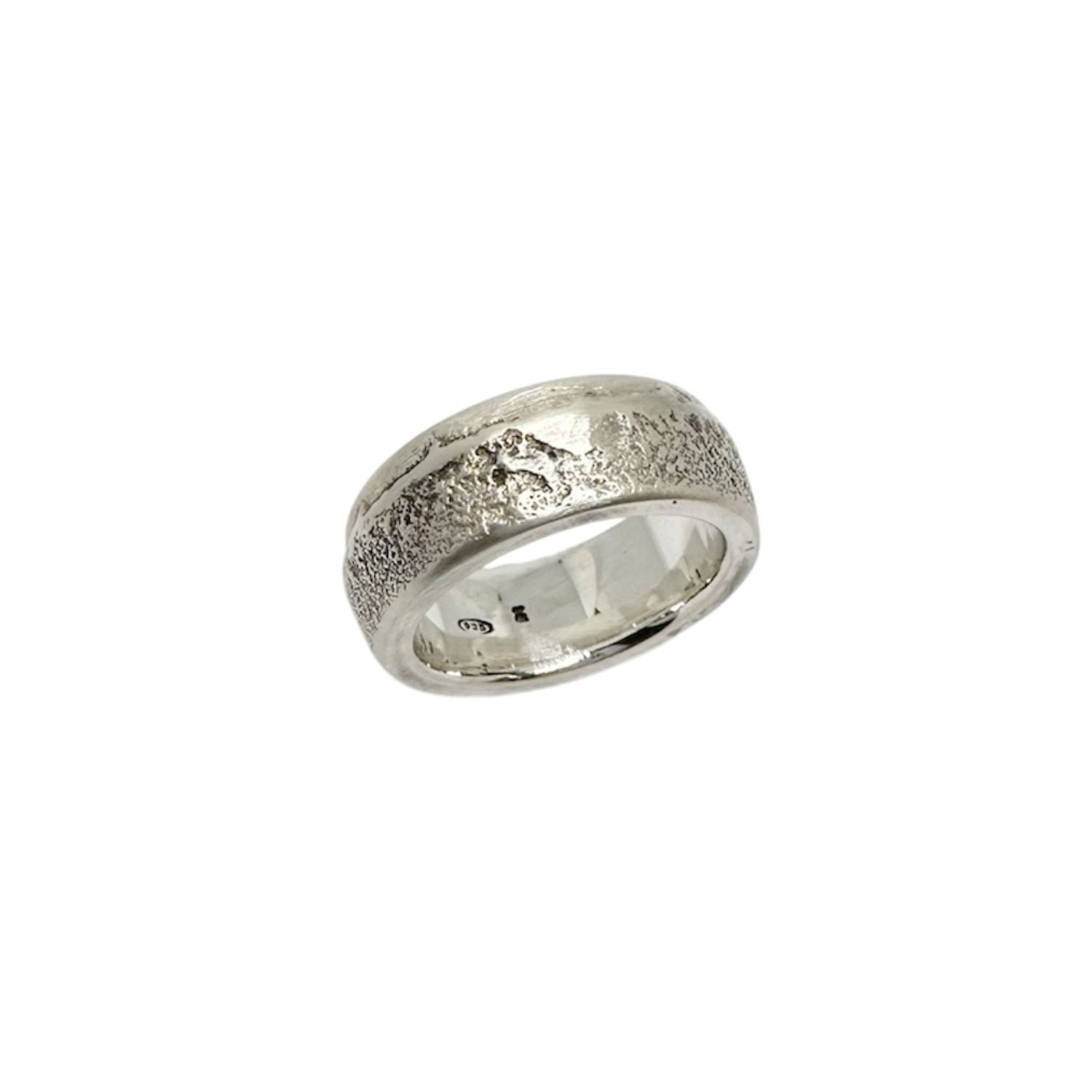 Strata Band Ring – Recycled Sterling Silver 925 Sand Cast