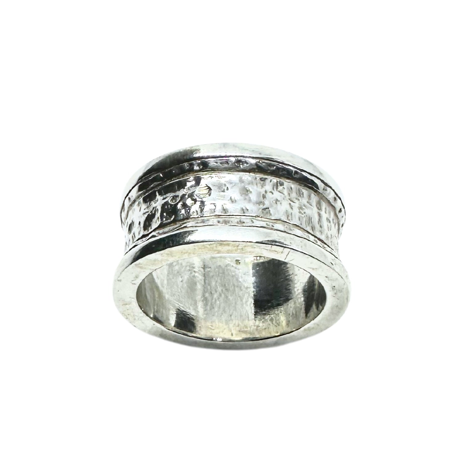 Men's sterling silver 925 Street Ring with polished and black oxide finish, 11.60mm wide, handmade in Cornwall