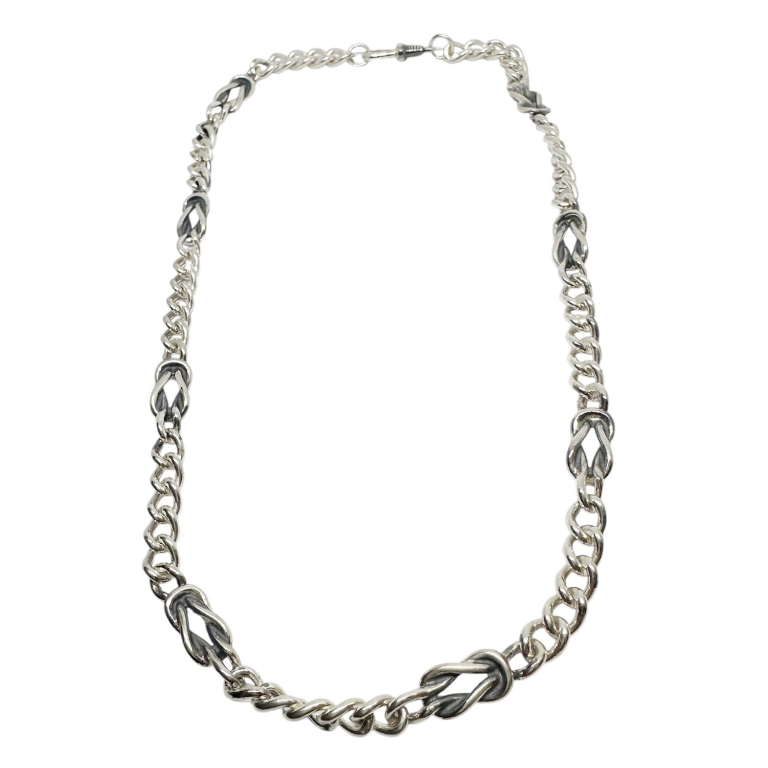 Men’s Sterling Silver Nautical Knot Necklace – Curb Chain Design - Tg-Jewellery By Tamara Gervasio