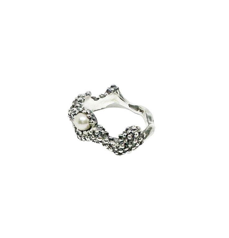 Sea Slug Ring – Sterling Silver & Freshwater Pearl - Tg-Jewellery By Tamara Gervasio