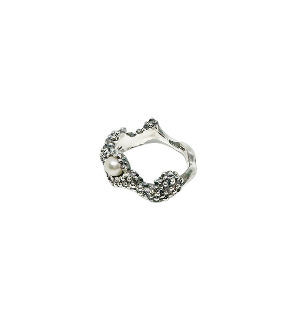 Sea Slug Ring – Sterling Silver & Freshwater Pearl - Tg-Jewellery By Tamara Gervasio