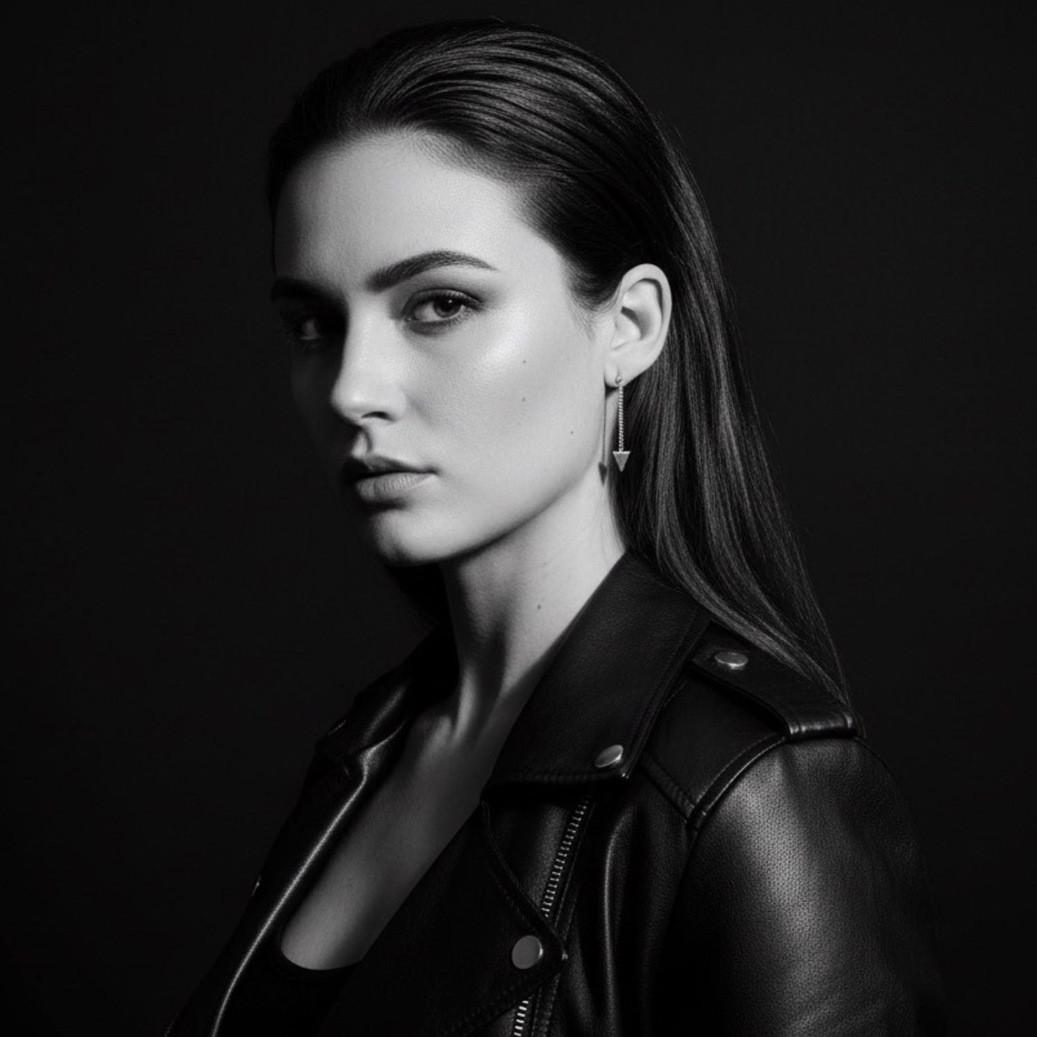 Hammered Triangle Drop Stud Earrings in Sterling Silver