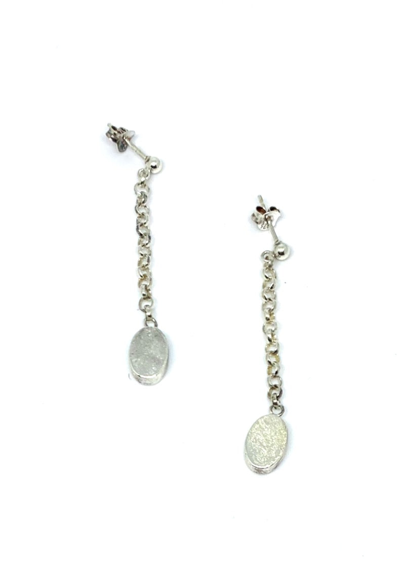 Women’s Oval Drop Earrings – Sterling Silver 925 - Tg-Jewellery By Tamara Gervasio