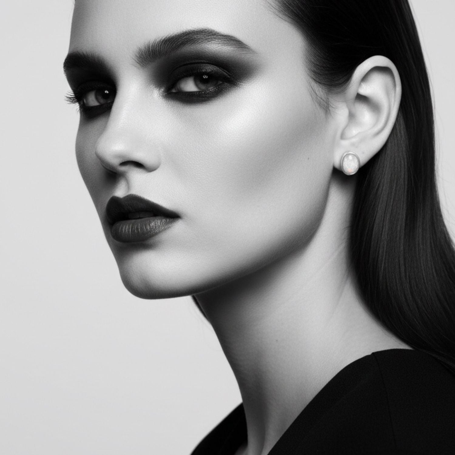 One-of-a-Kind Opal Stud Earrings in Recycled Sterling Silver