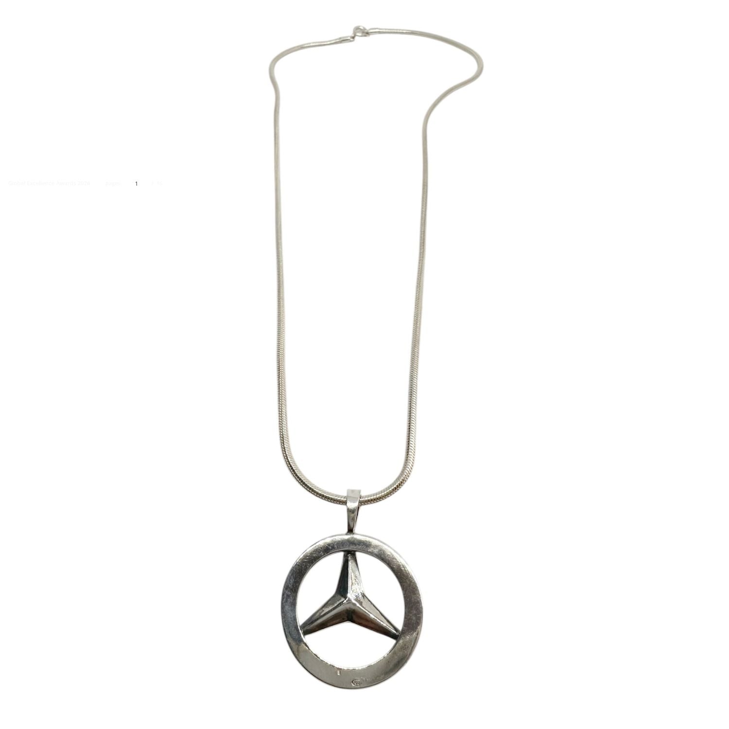Mercedes Pendant Necklace – Sterling Silver 925 Snake Chain - Tg-Jewellery By Tamara Gervasio
