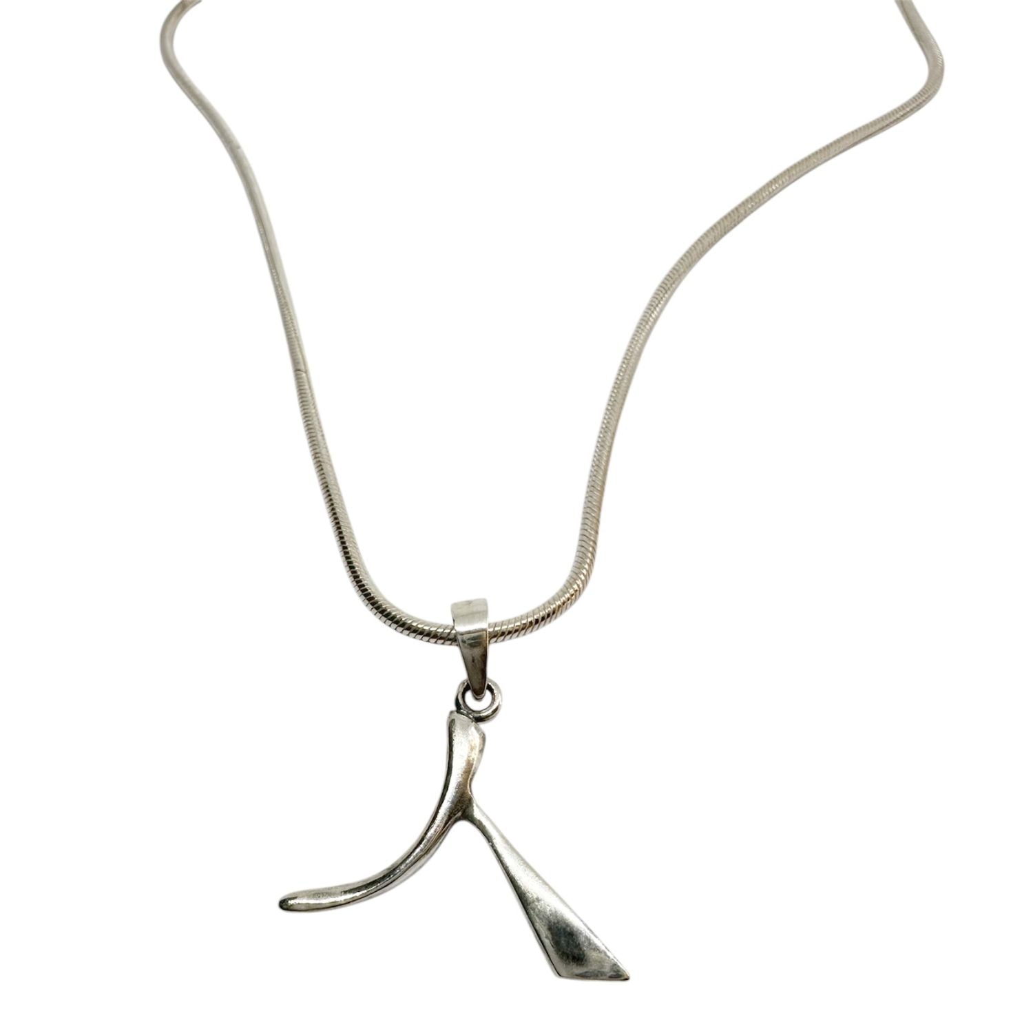 Kanji "Person" Pendant Necklace – Sterling Silver 925 Snake Chain - Tg-Jewellery By Tamara Gervasio
