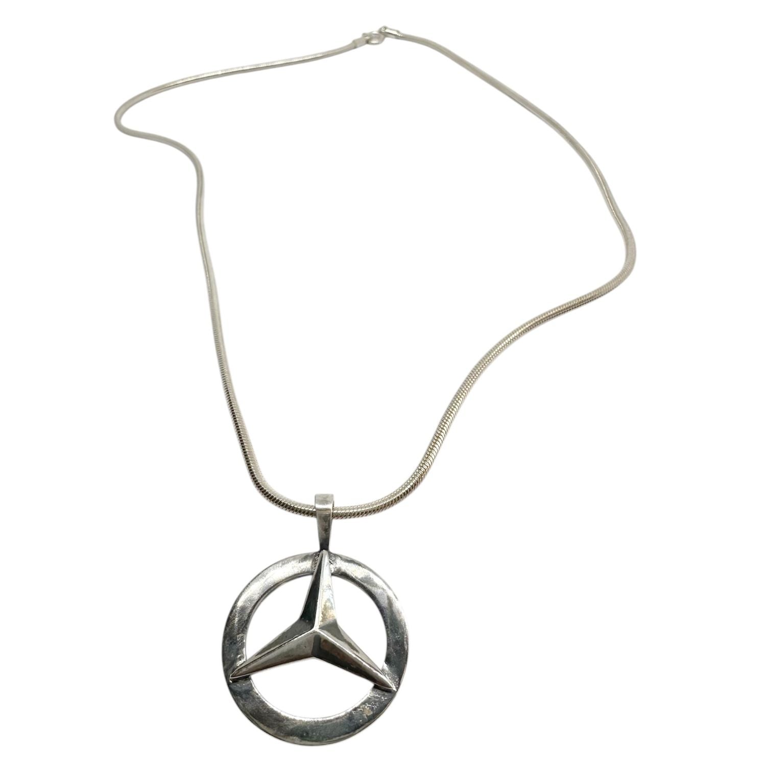 Mercedes Pendant Necklace – Sterling Silver 925 Snake Chain - Tg-Jewellery By Tamara Gervasio