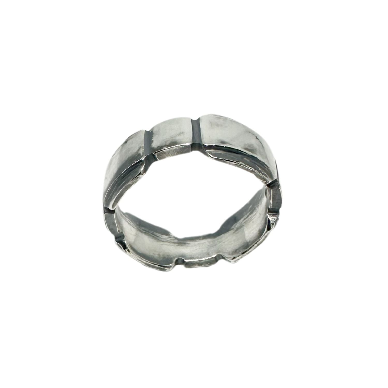 Geometric Men’s Ring – Sterling Silver, Lost Wax Carving - Tg-Jewellery By Tamara Gervasio