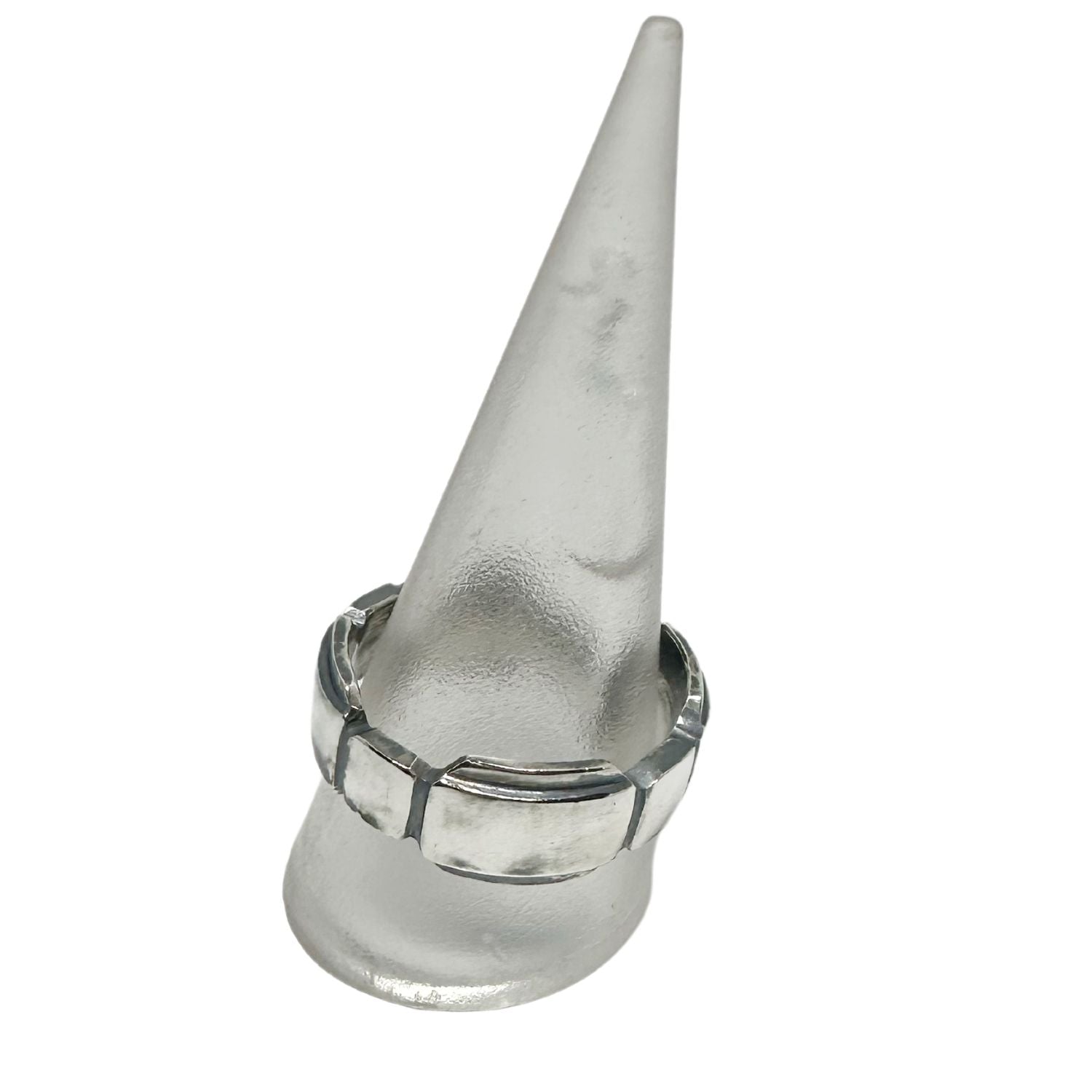 Geometric Men’s Ring – Sterling Silver, Lost Wax Carving - Tg-Jewellery By Tamara Gervasio