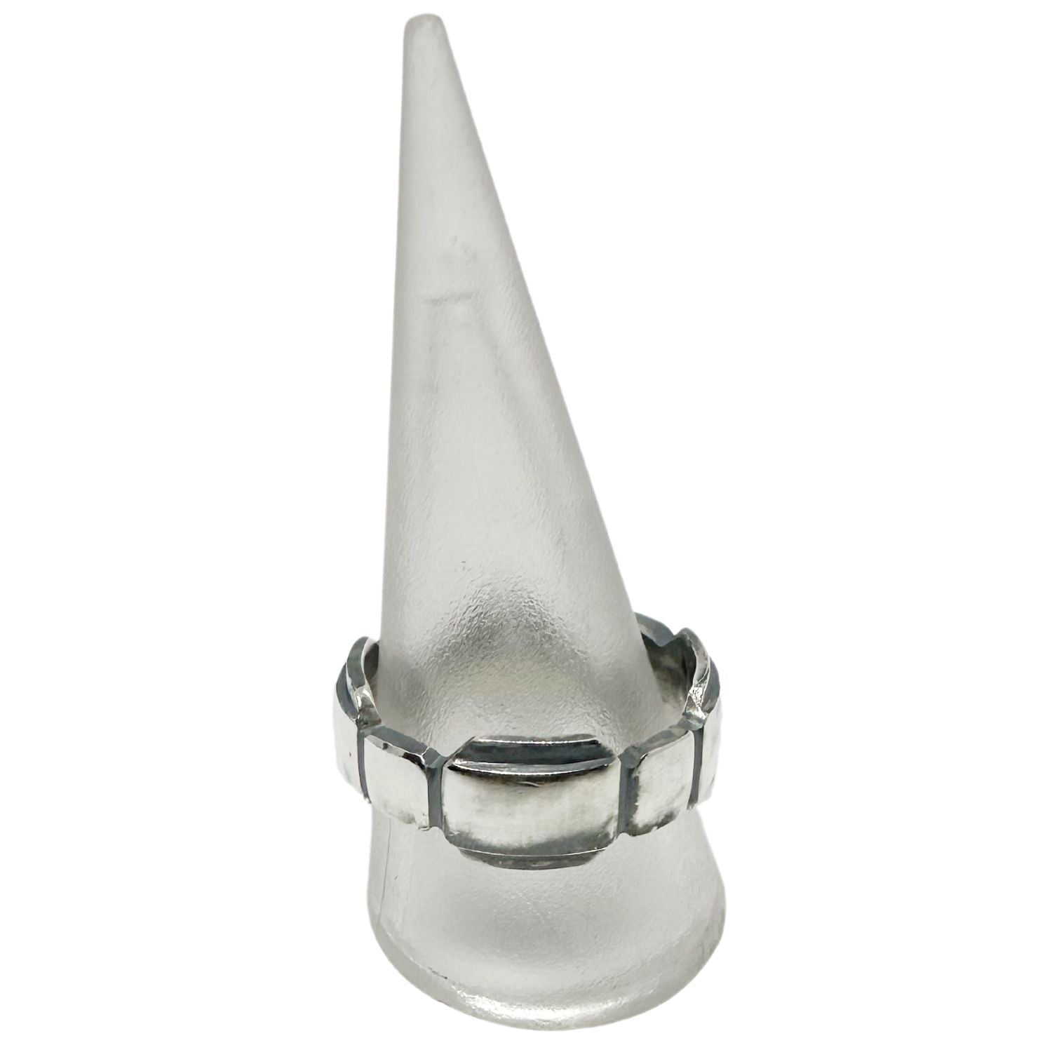 Geometric Men’s Ring – Sterling Silver, Lost Wax Carving - Tg-Jewellery By Tamara Gervasio