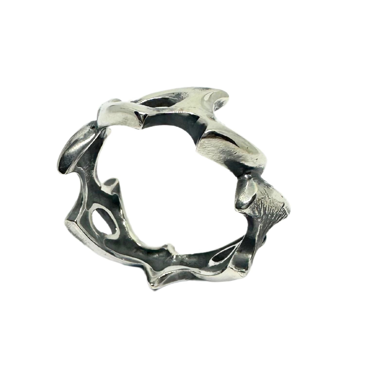 Men’s Spike Ring – Sterling Silver 925, Lost Wax Carving - Tg-Jewellery By Tamara Gervasio