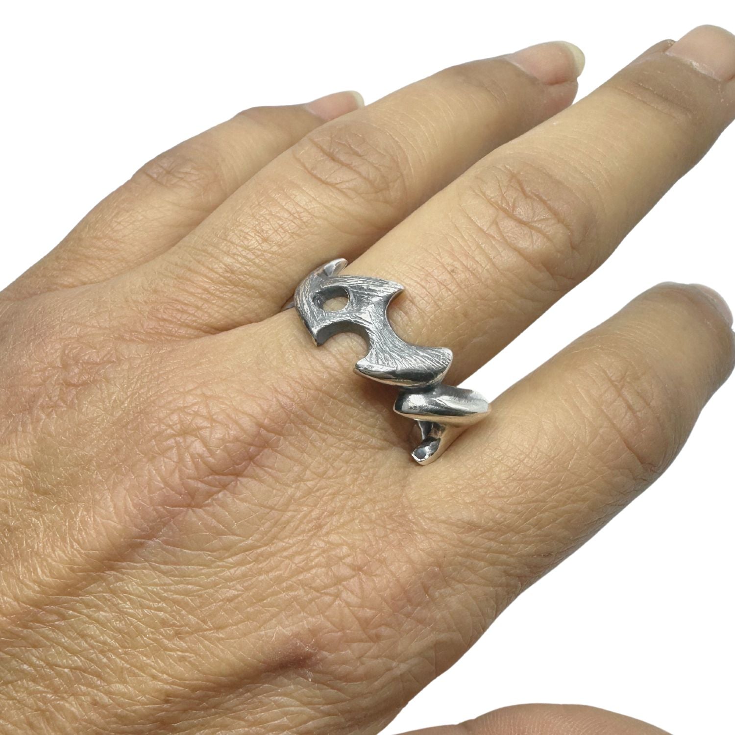 Men’s Spike Ring – Sterling Silver 925, Lost Wax Carving - Tg-Jewellery By Tamara Gervasio