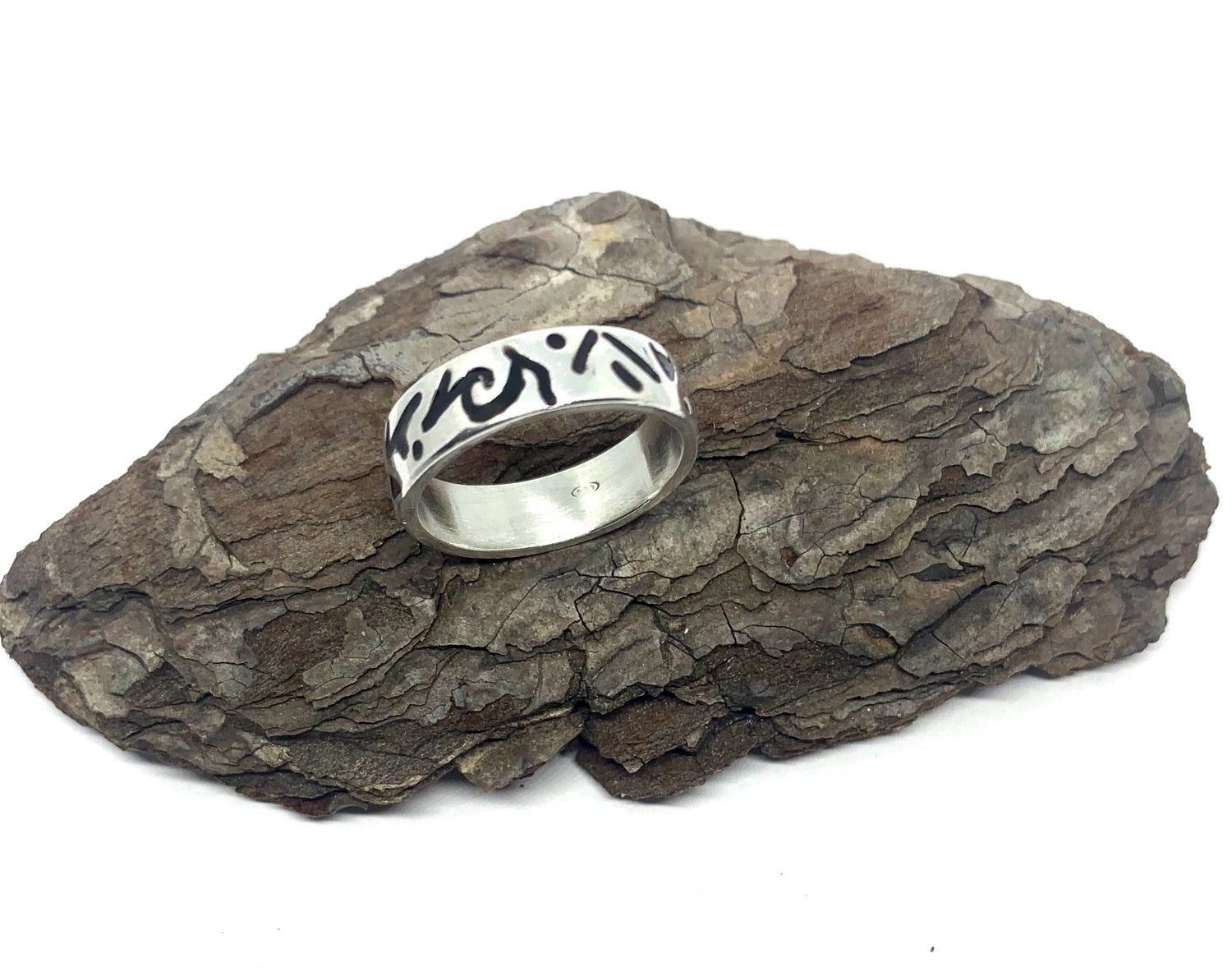 Incisioni Men’s Ring | Sterling Silver 925 with Black Enamel - Tg-Jewellery By Tamara Gervasio