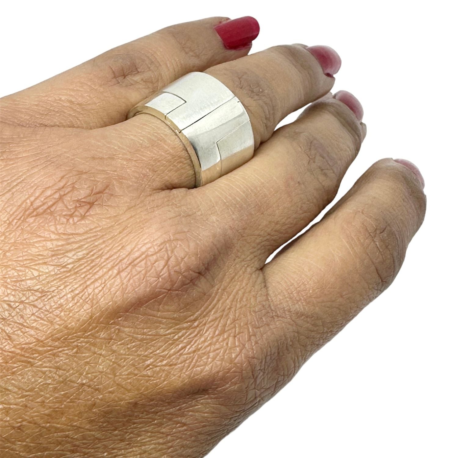 Sterling Silver Puzzle Stackable Ring | Versatile Modern Design - Tg-Jewellery By Tamara Gervasio
