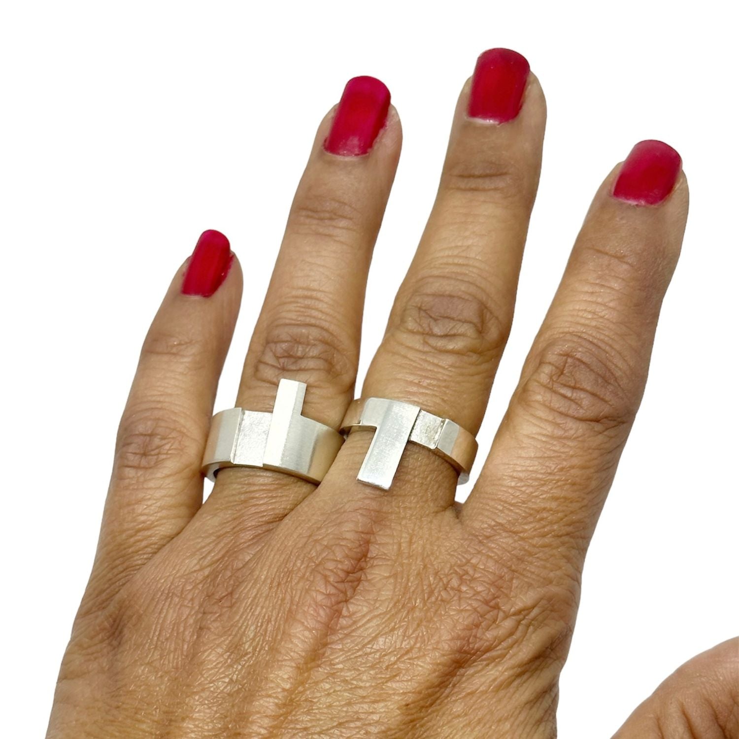 Sterling Silver Puzzle Stackable Ring | Versatile Modern Design - Tg-Jewellery By Tamara Gervasio