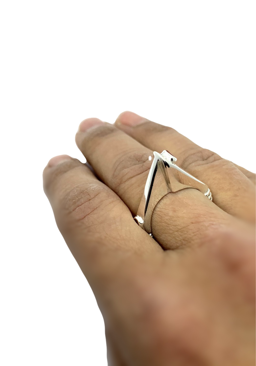 Piramide Ring | Sterling Silver 925 with Red Colorit Ceramic Enamel - Tg-Jewellery By Tamara Gervasio