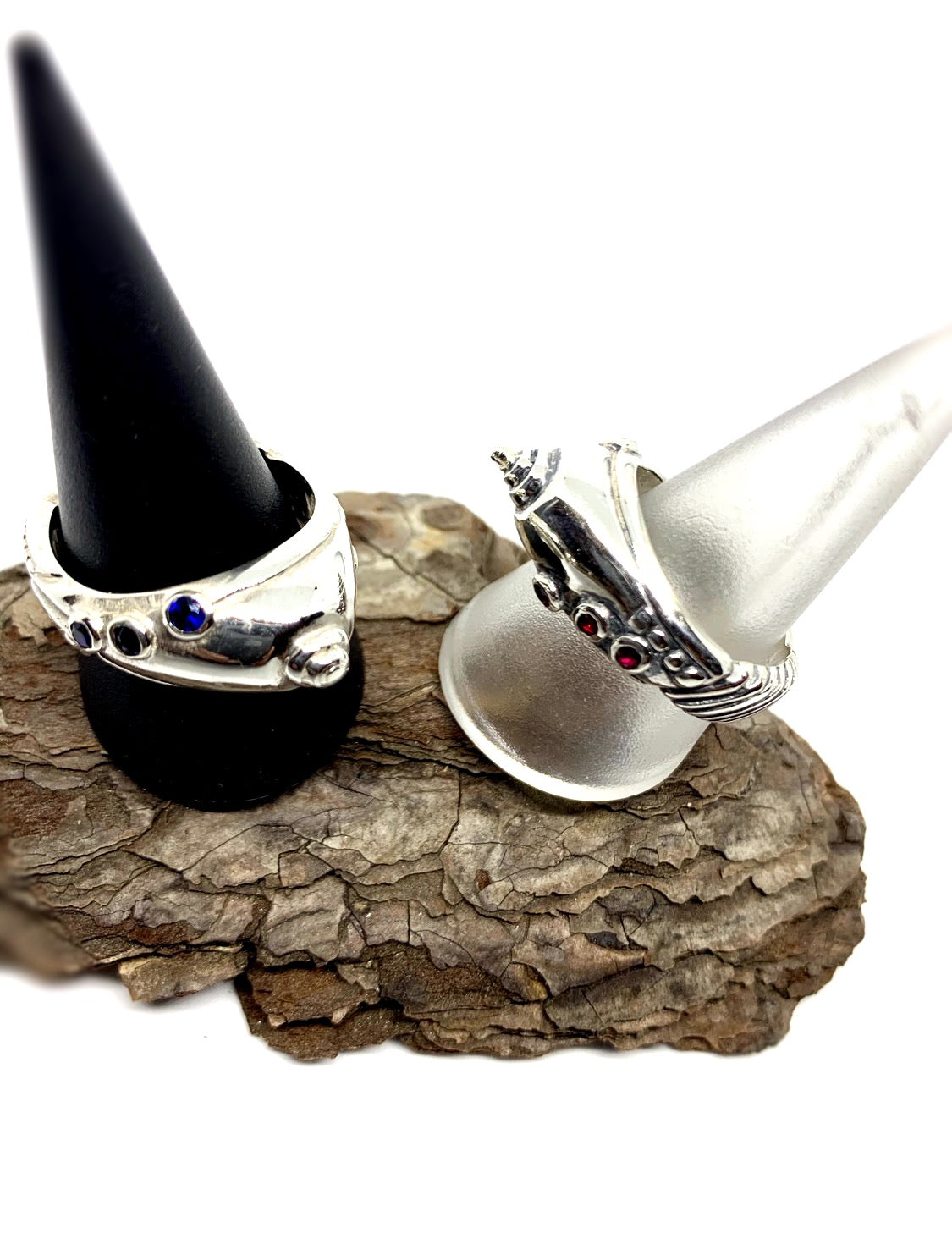 Candela Men’s Ring | Sterling Silver 925 with Synthetic Ruby or Sapphire - Tg-Jewellery By Tamara Gervasio