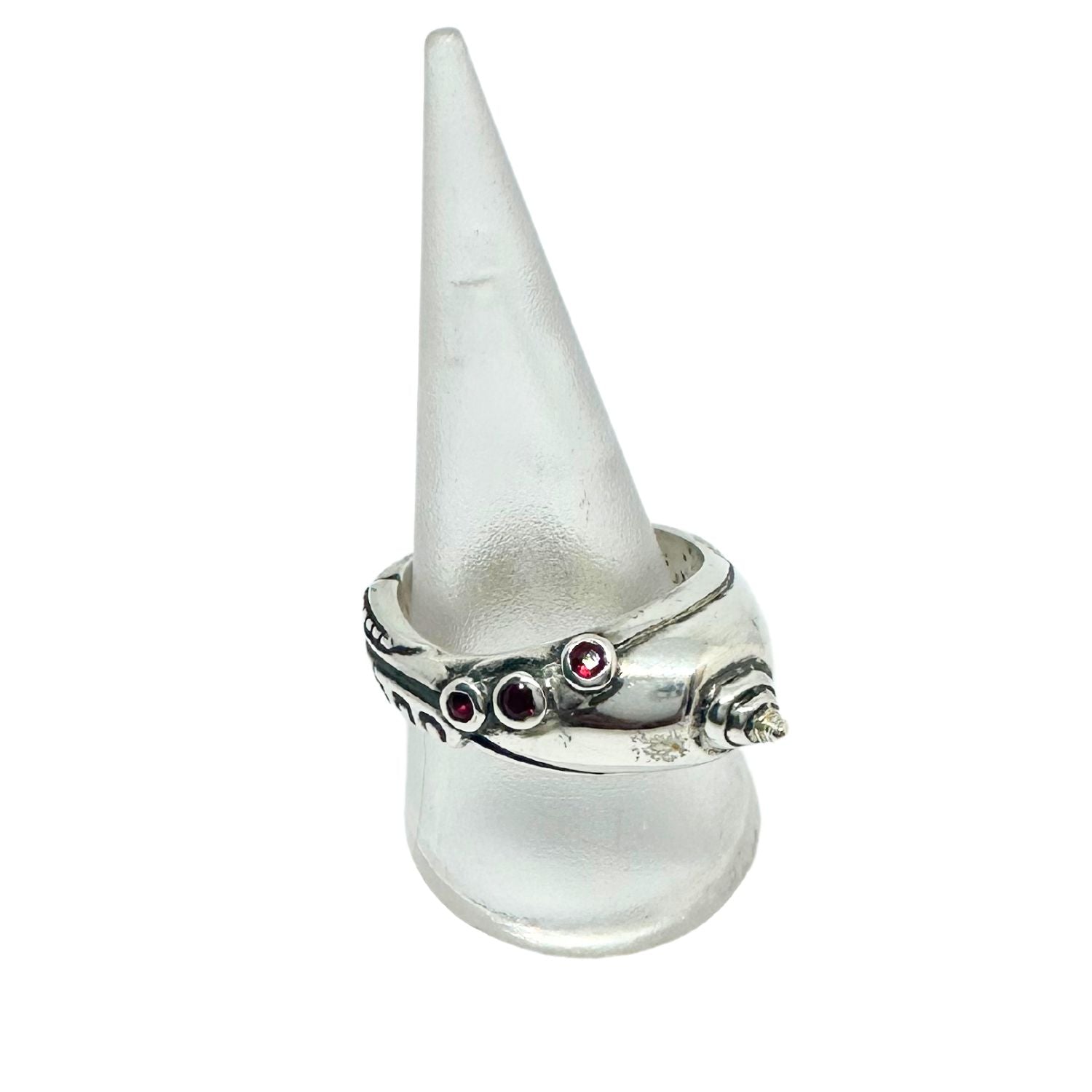 Candela Men’s Ring | Sterling Silver 925 with Synthetic Ruby or Sapphire - Tg-Jewellery By Tamara Gervasio