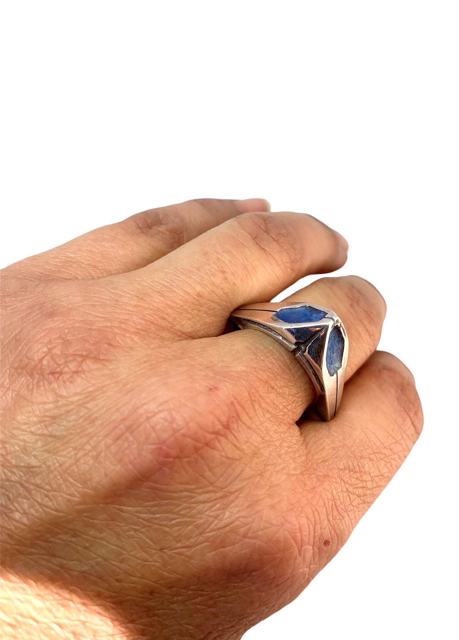 Punta Enamel Ring | Sterling Silver 925 with Blue Colorit Ceramic - Tg-Jewellery By Tamara Gervasio
