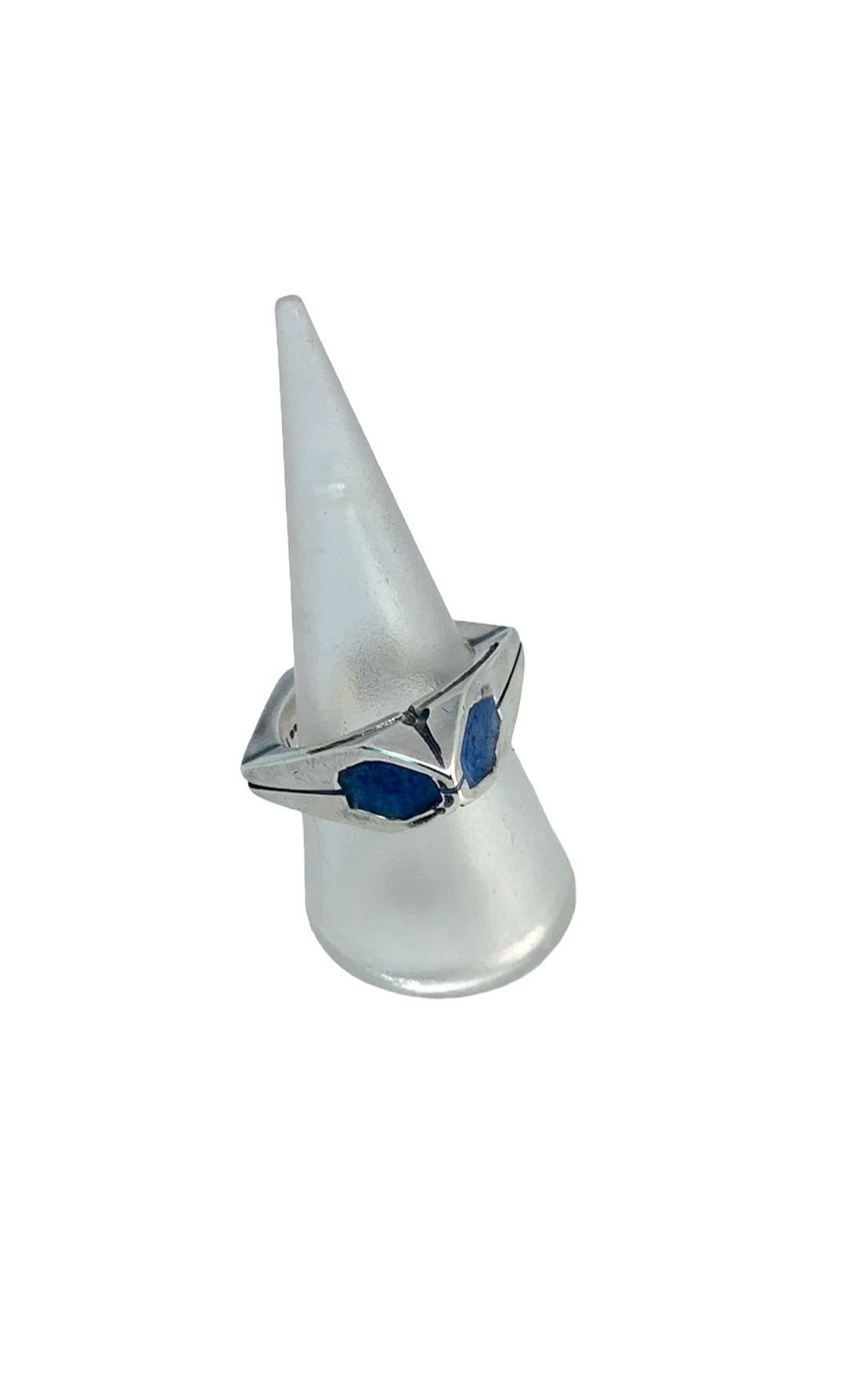 Punta Enamel Ring | Sterling Silver 925 with Blue Colorit Ceramic - Tg-Jewellery By Tamara Gervasio
