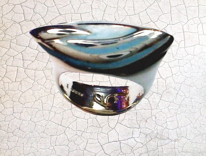 Sterling silver blue enamel ring — Erotika collection, handmade UK, lost wax carved, made to order - Tg-Jewellery By Tamara Gervasio