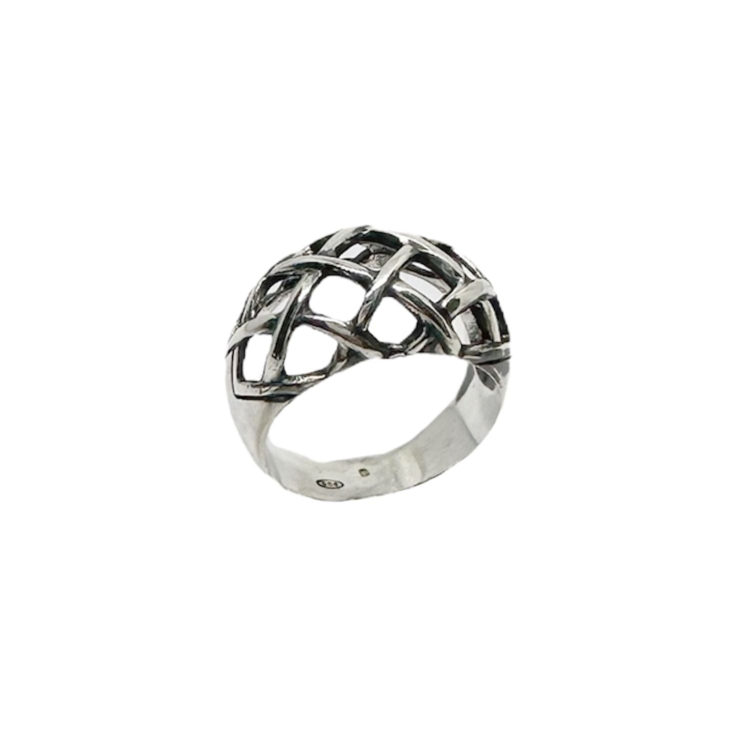 Woven Dome Ring – Sterling Silver 925 Statement Ring - Tg-Jewellery By Tamara Gervasio