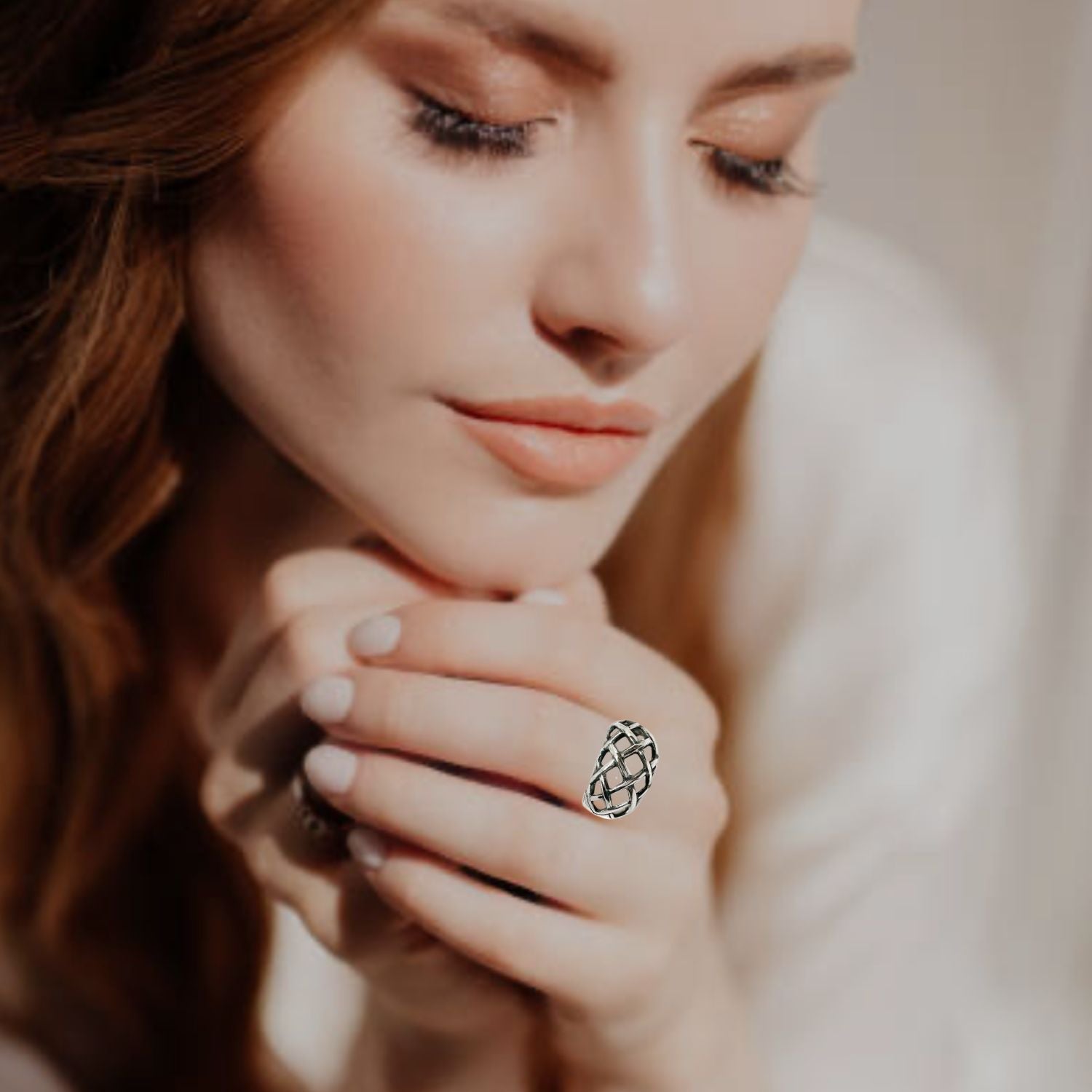 Woven Dome Ring – Sterling Silver 925 Statement Ring - Tg-Jewellery By Tamara Gervasio