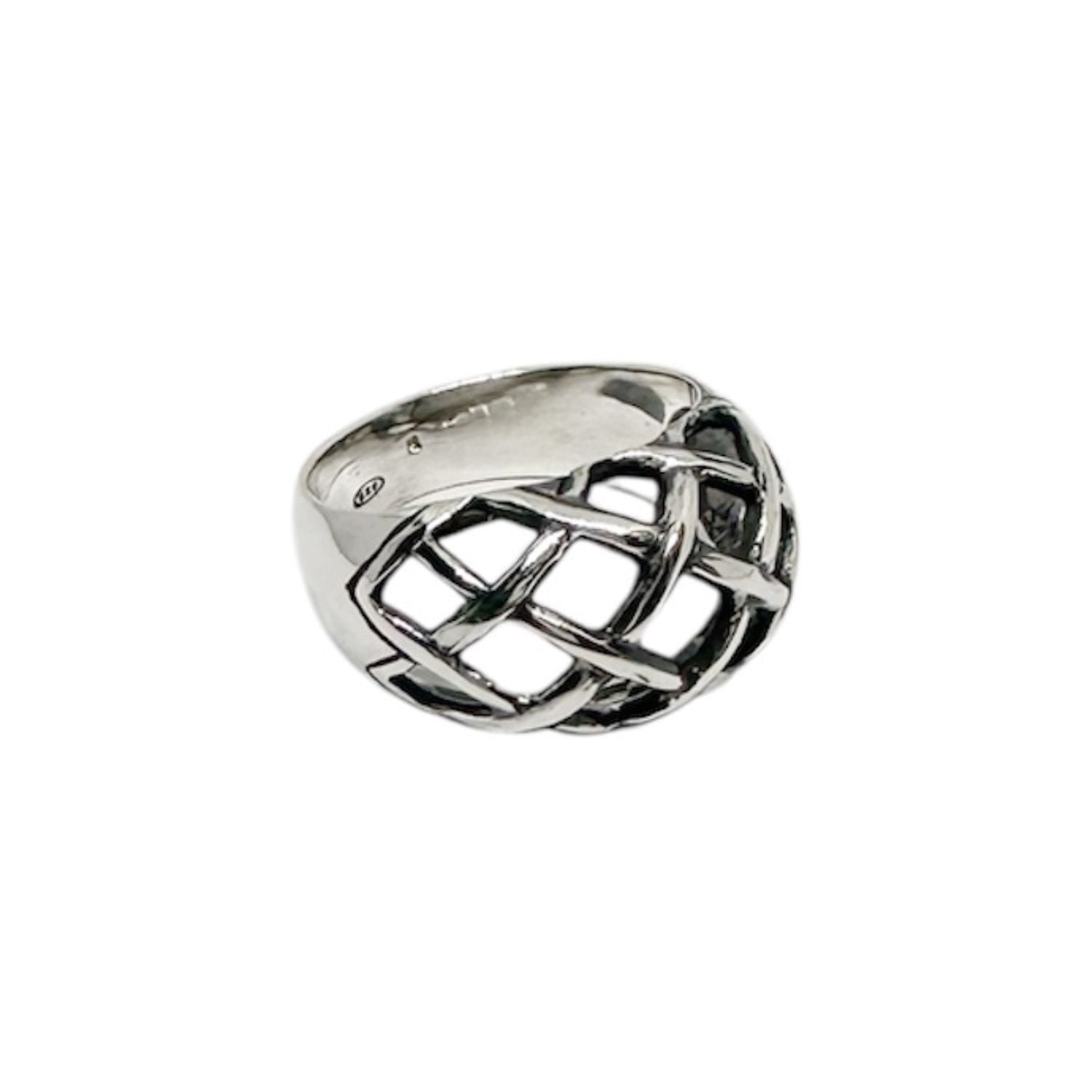 Woven Dome Ring – Sterling Silver 925 Statement Ring - Tg-Jewellery By Tamara Gervasio