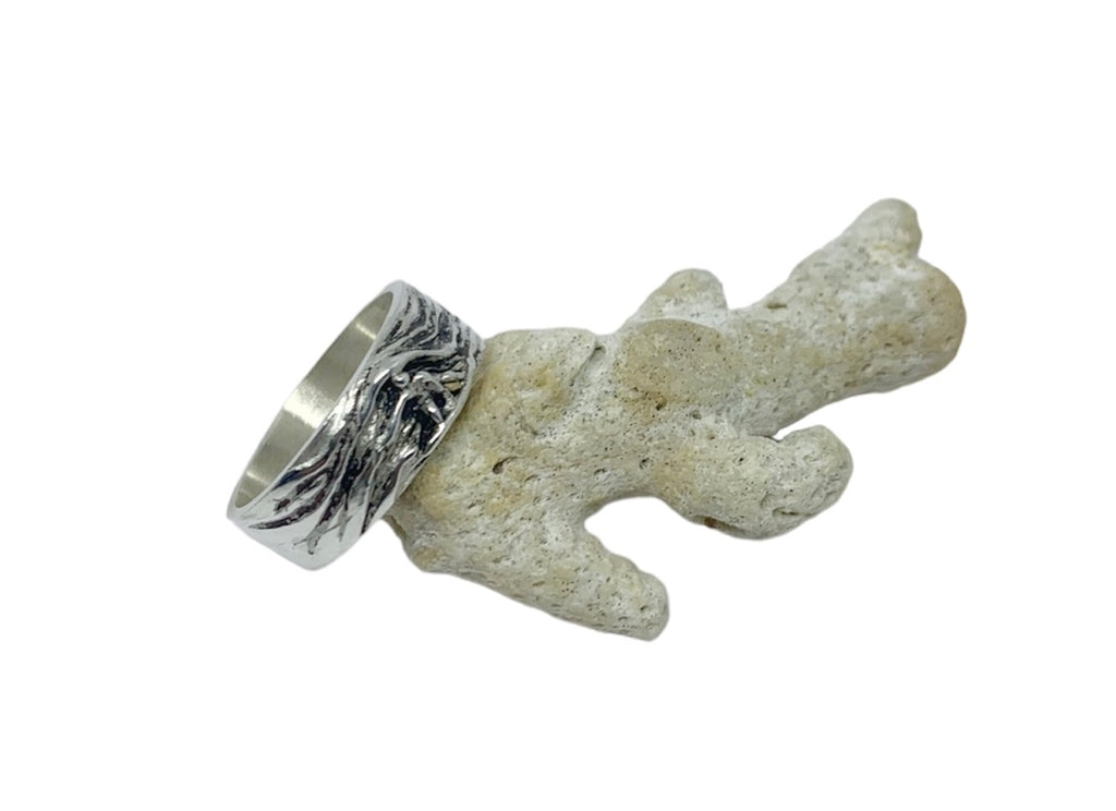 Surfer Ring | Handcrafted Sterling Silver Wave Band - Tg-Jewellery By Tamara Gervasio