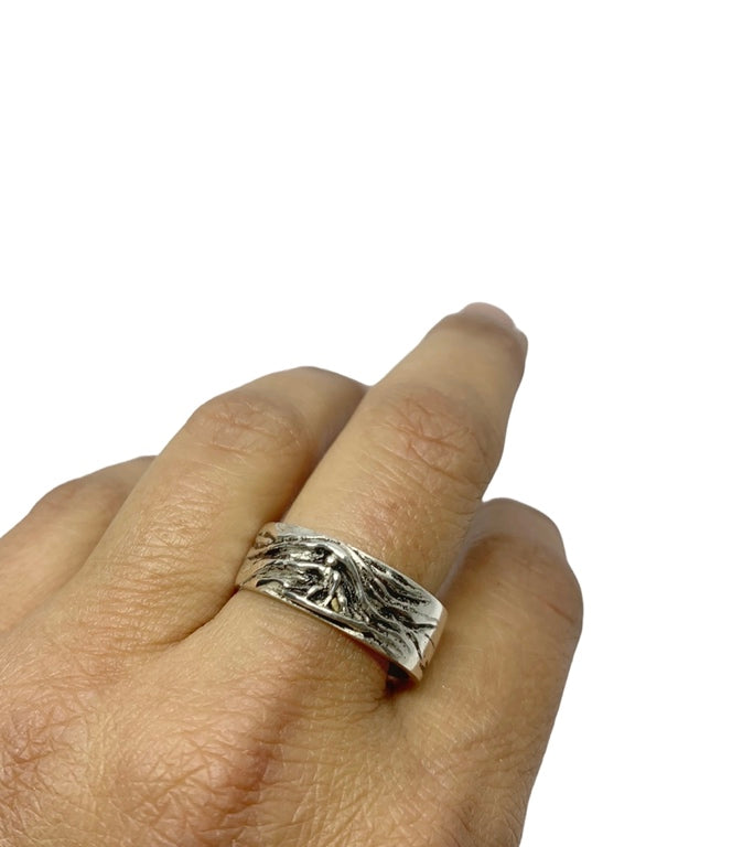 Surfer Ring | Handcrafted Sterling Silver Wave Band - Tg-Jewellery By Tamara Gervasio