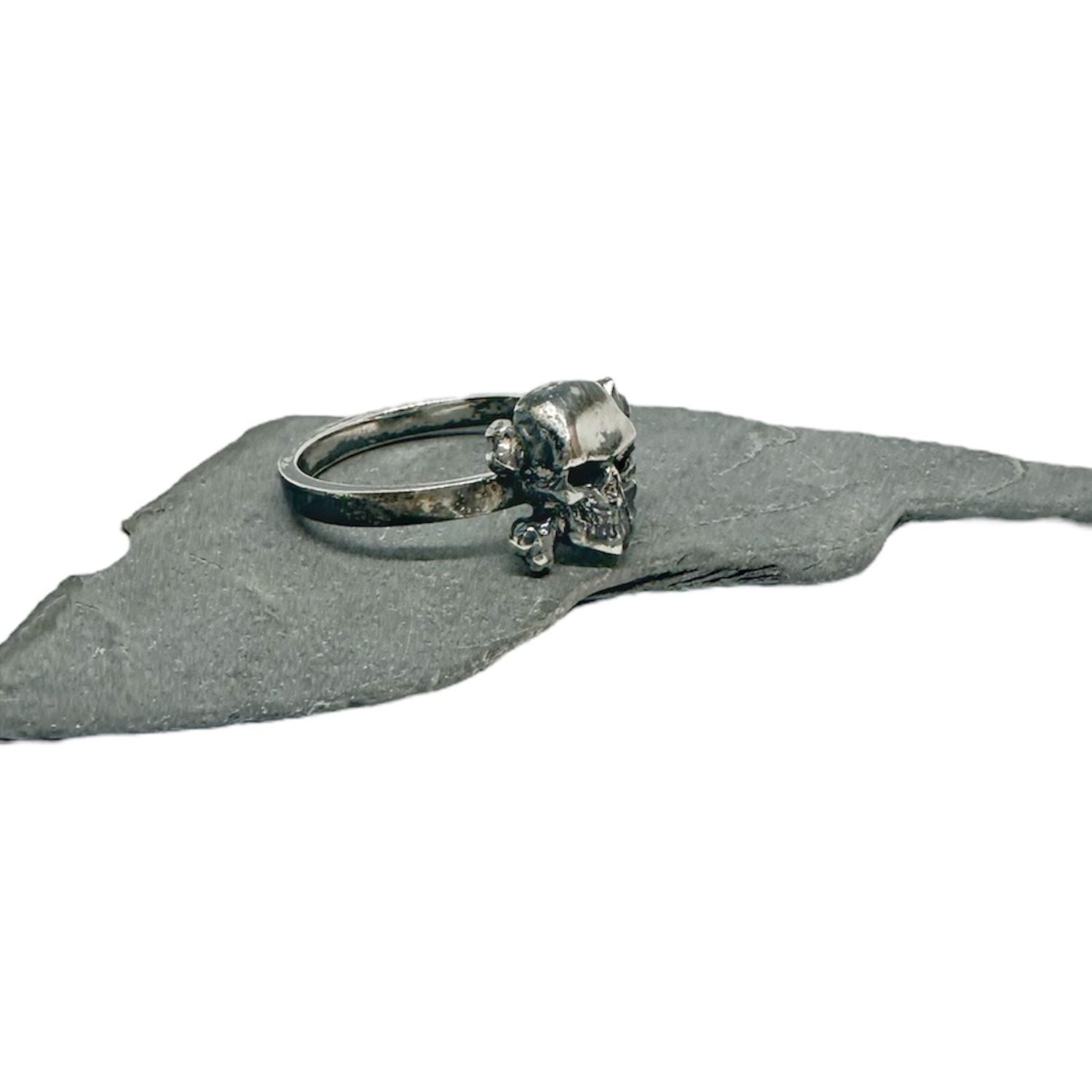 Skull Band Ring – Handcrafted Sterling Silver 925, Recycled - Tg-Jewellery By Tamara Gervasio