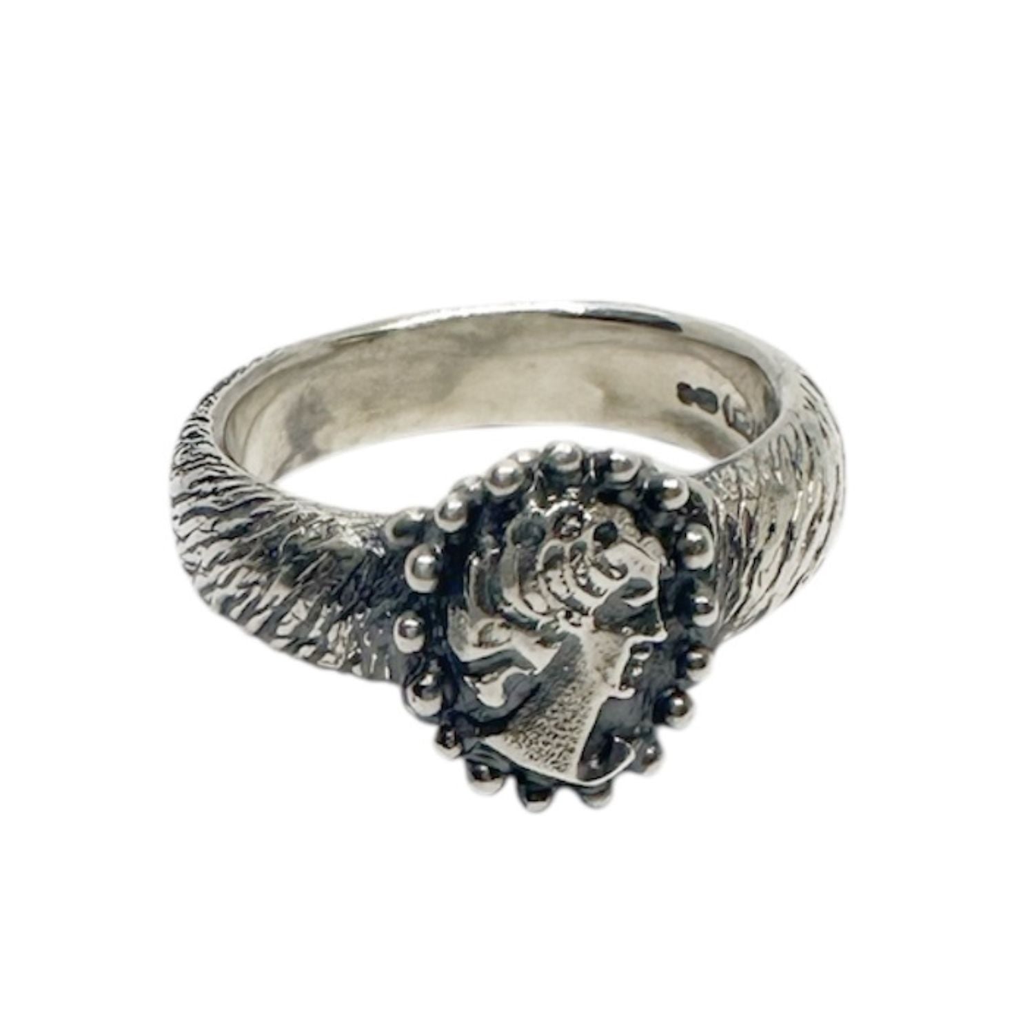 Cameo Muse Ring – Handcrafted Sterling Silver-One Of A Kind