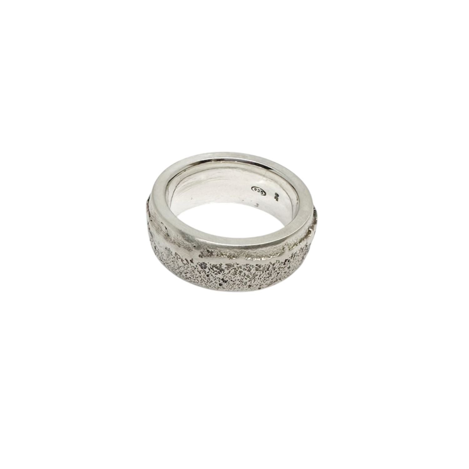 Strata Band Ring – Recycled Sterling Silver 925 Sand Cast