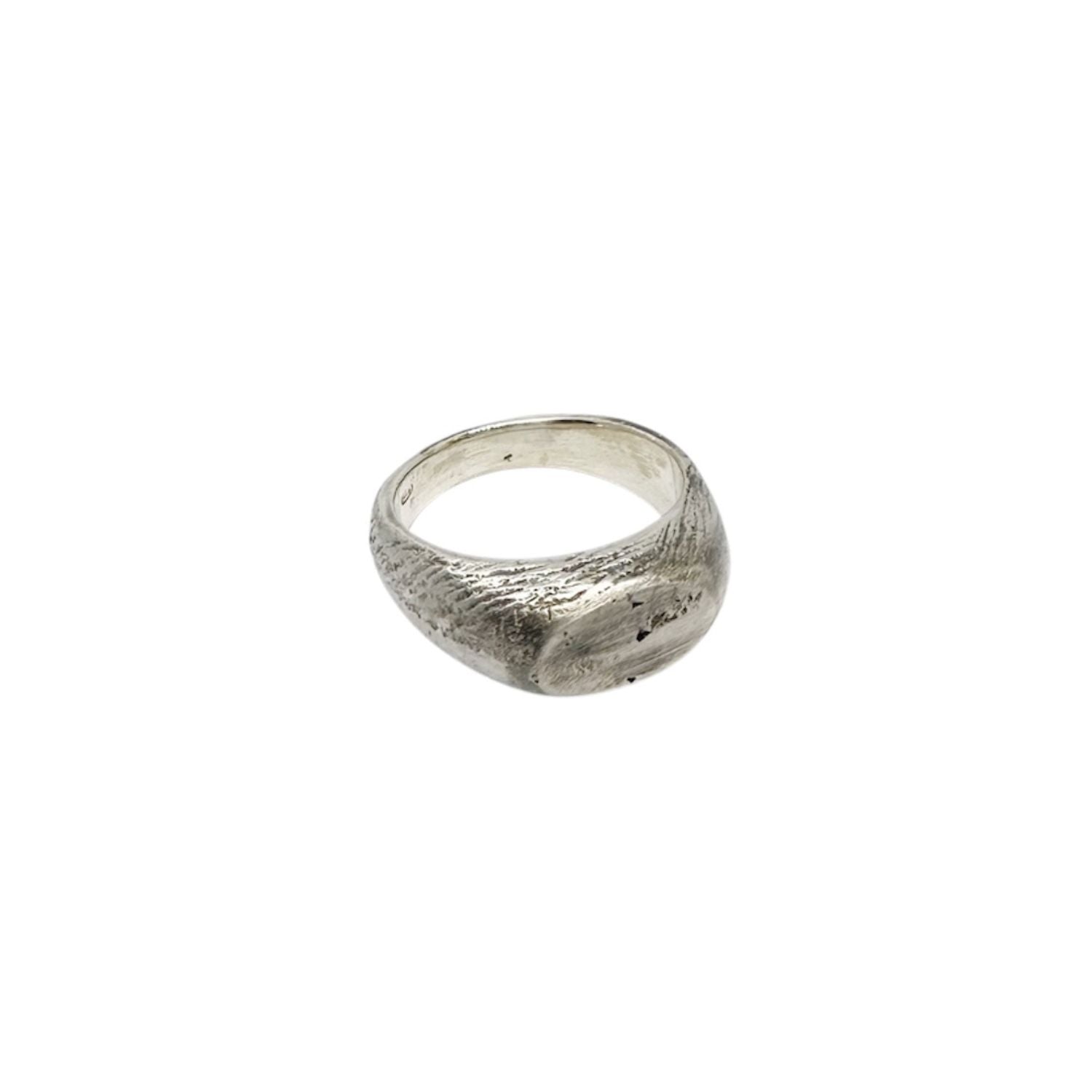 Recast Erosion Signet Ring – Recycled Sterling Silver 925 Sand Cast