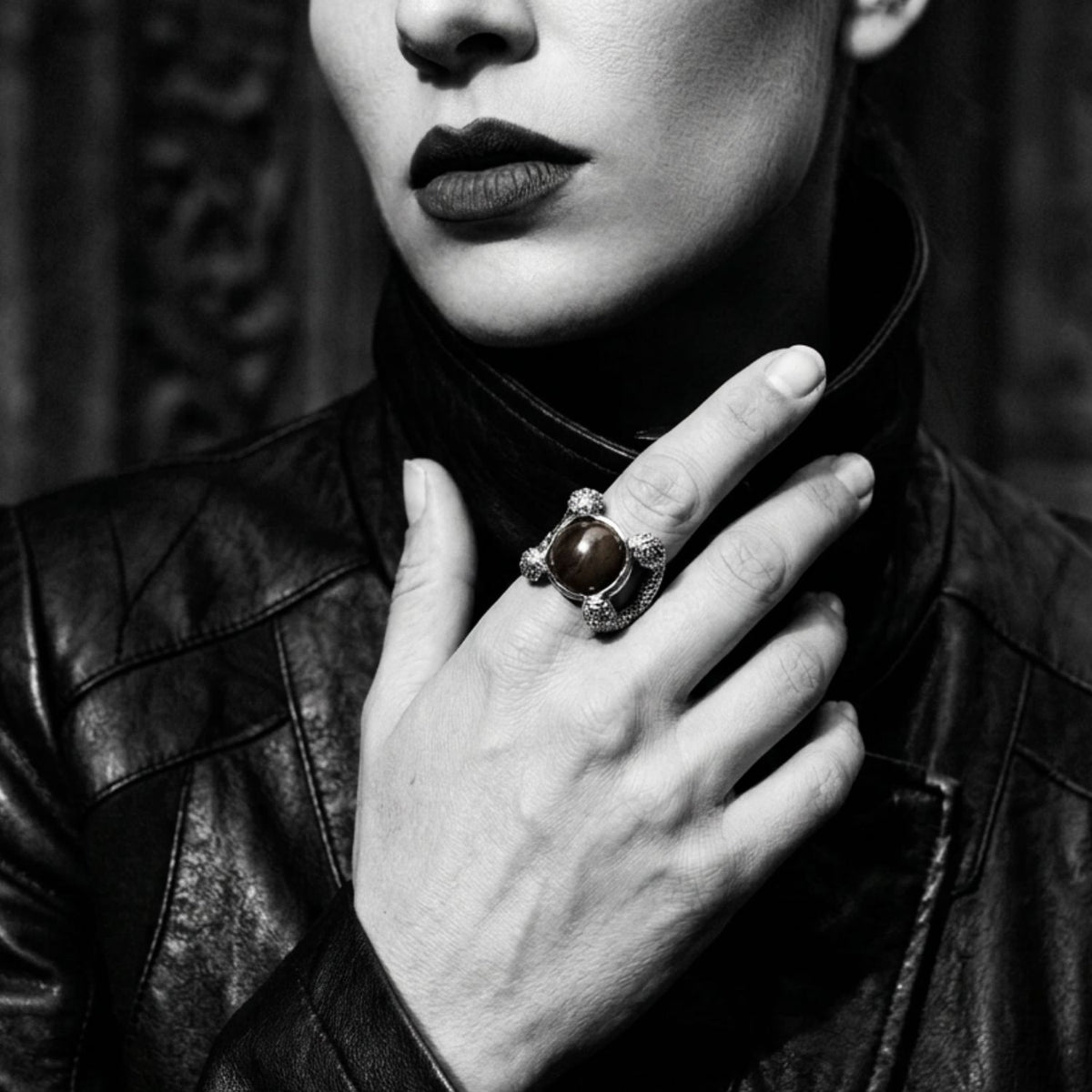 Serpentine Snake Ring – Cornish Serpentine Stone in Sterling Silver