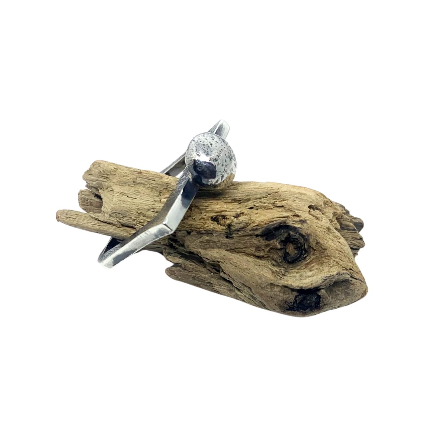 Square Pebble Ring in Sterling Silver 925 – Oxide & Polish Finish - Tg-Jewellery By Tamara Gervasio