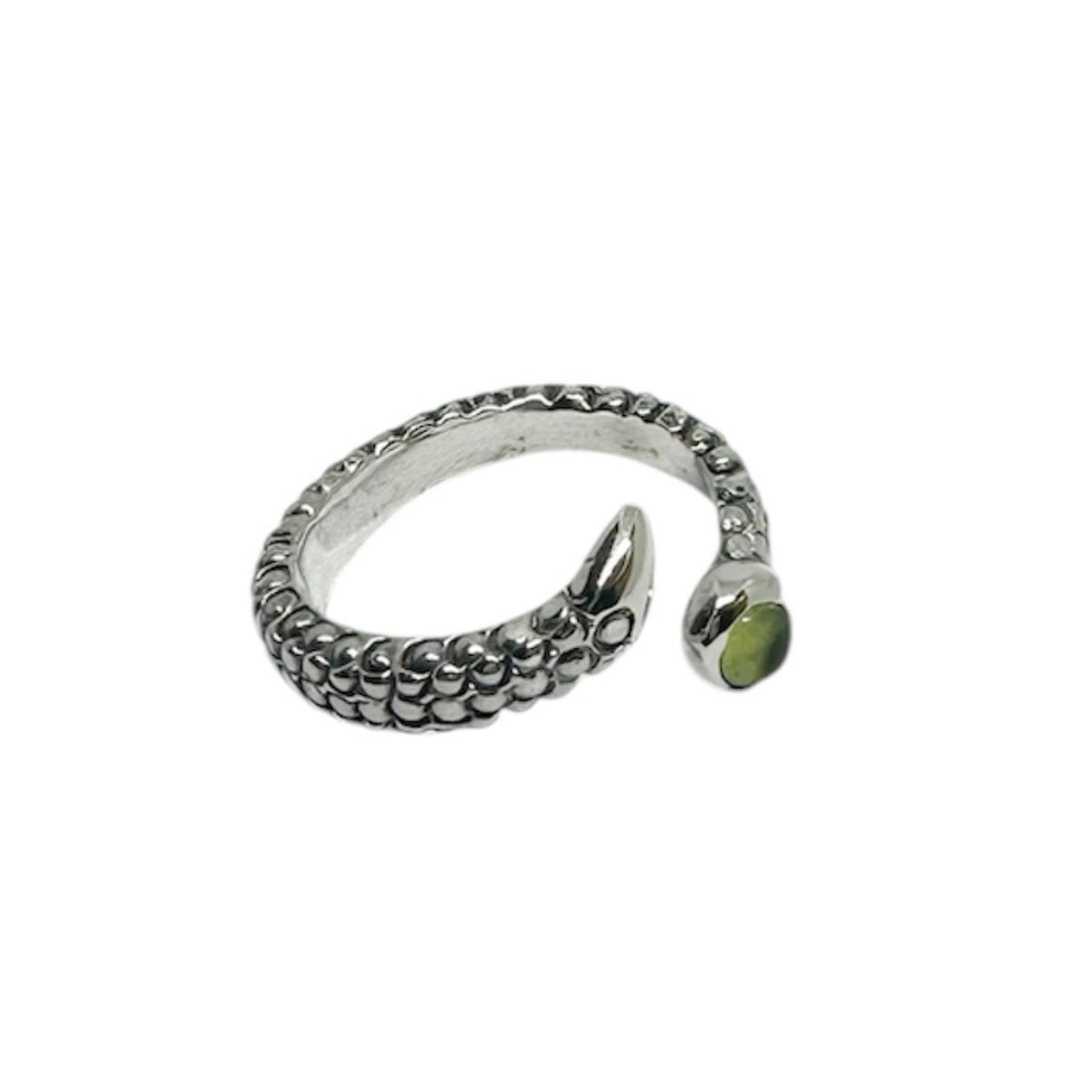 Snake Peridot Adjustable Ring – Sterling Silver