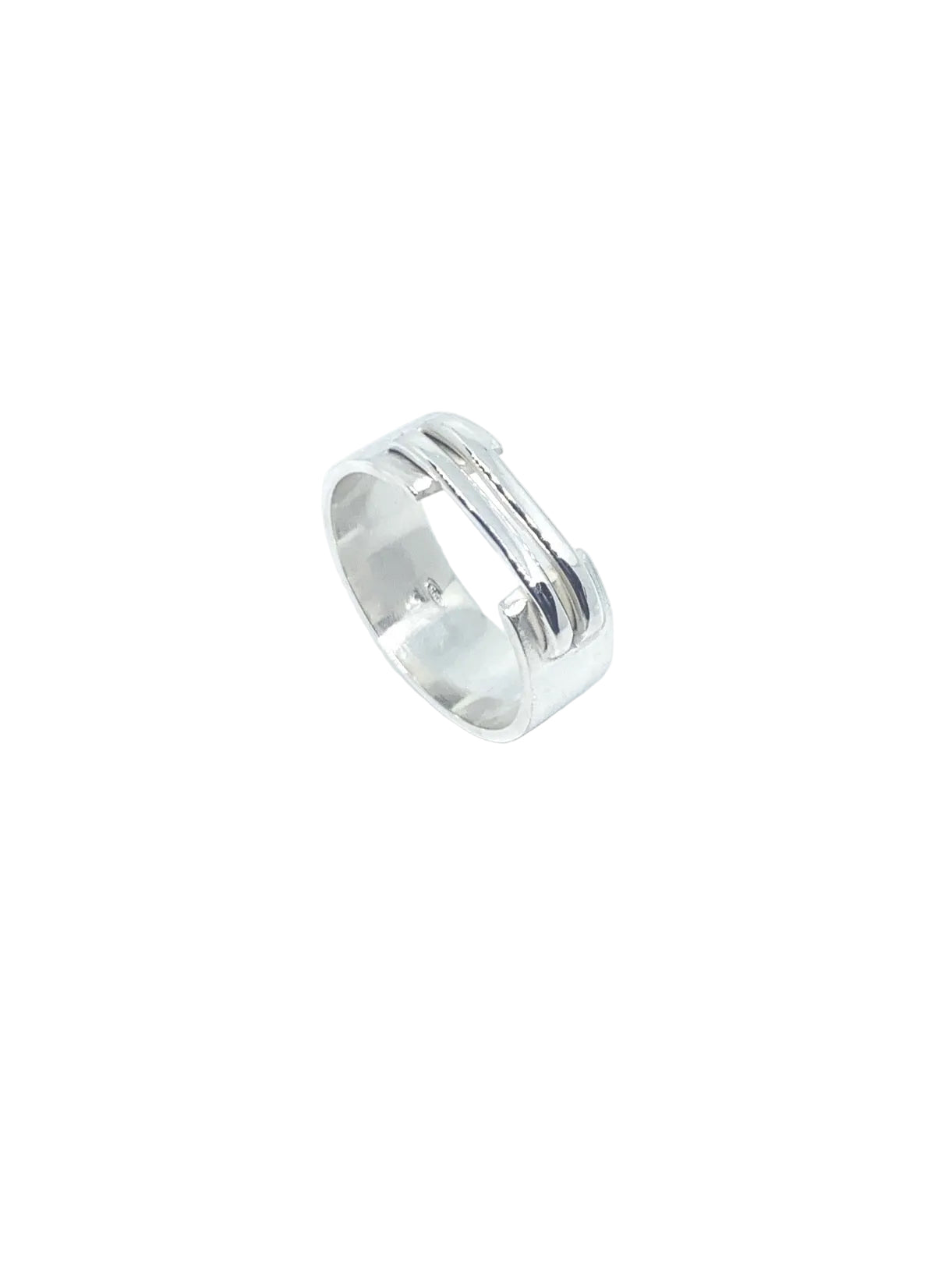2 Fili one-of-a-kind men's band ring in sterling silver 925, hand-carved lost wax cast, by TG-Jewellery