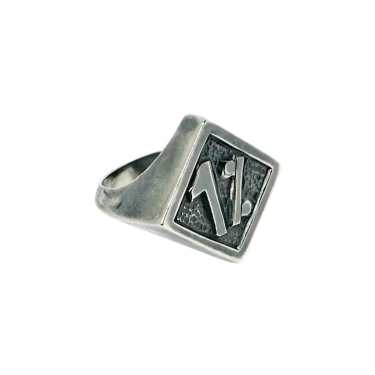 1% Symbol Men’s Signet Ring In Sterling Silver