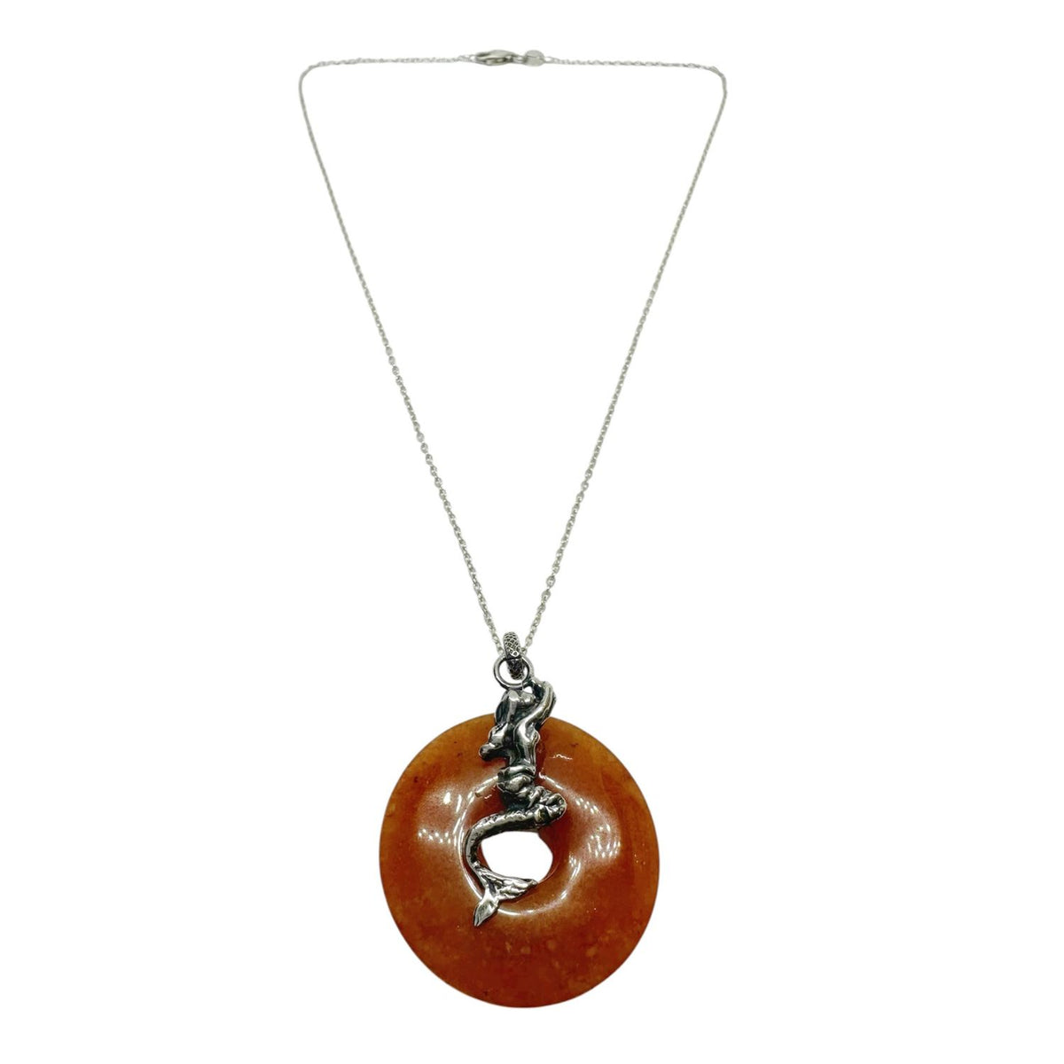 Carnelian & Sterling Silver Mermaid Necklace