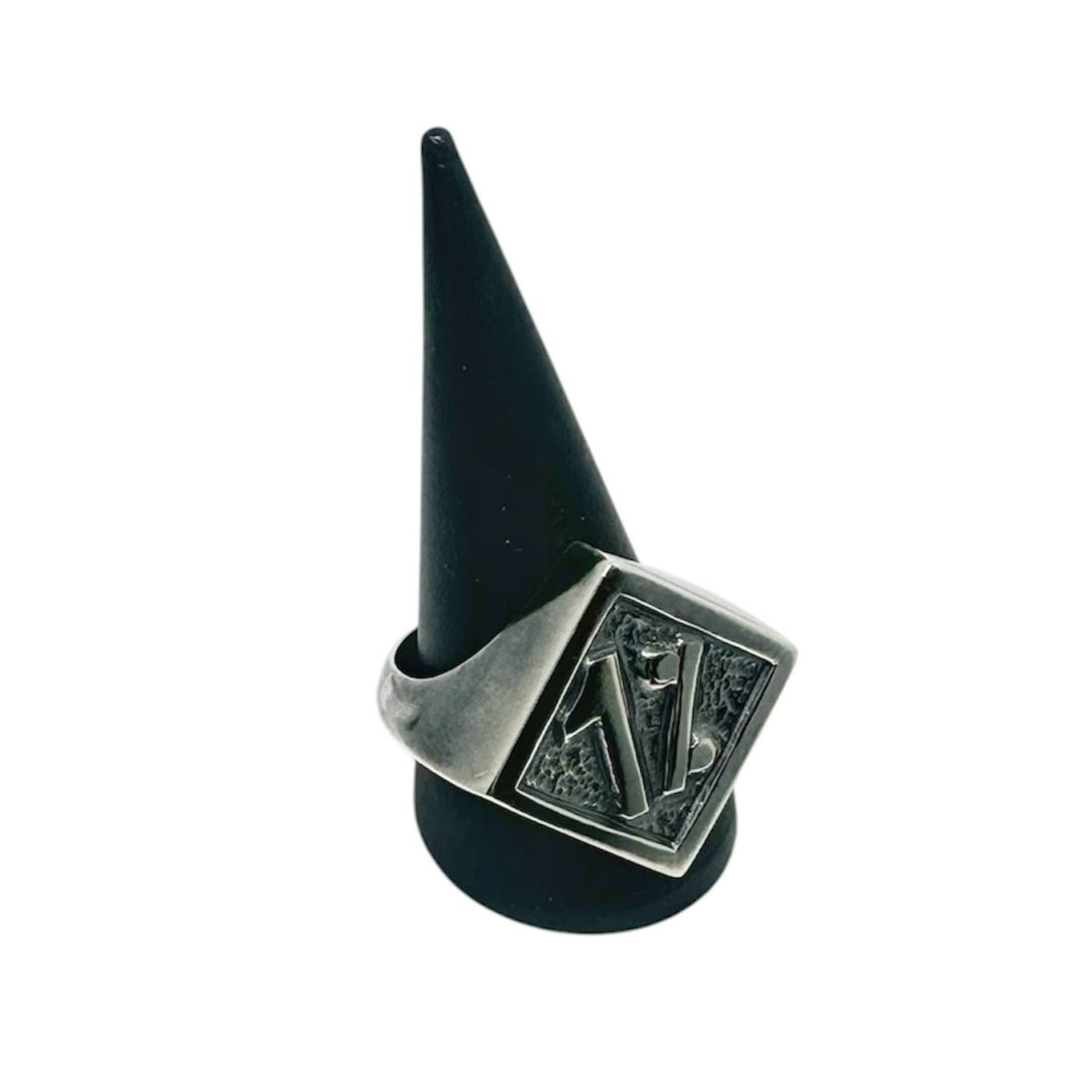 1% Symbol Men’s Signet Ring In Sterling Silver