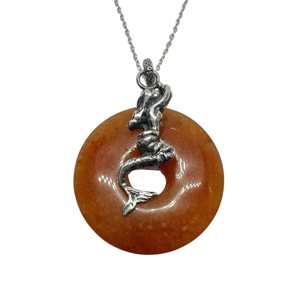 Carnelian & Sterling Silver Mermaid Necklace