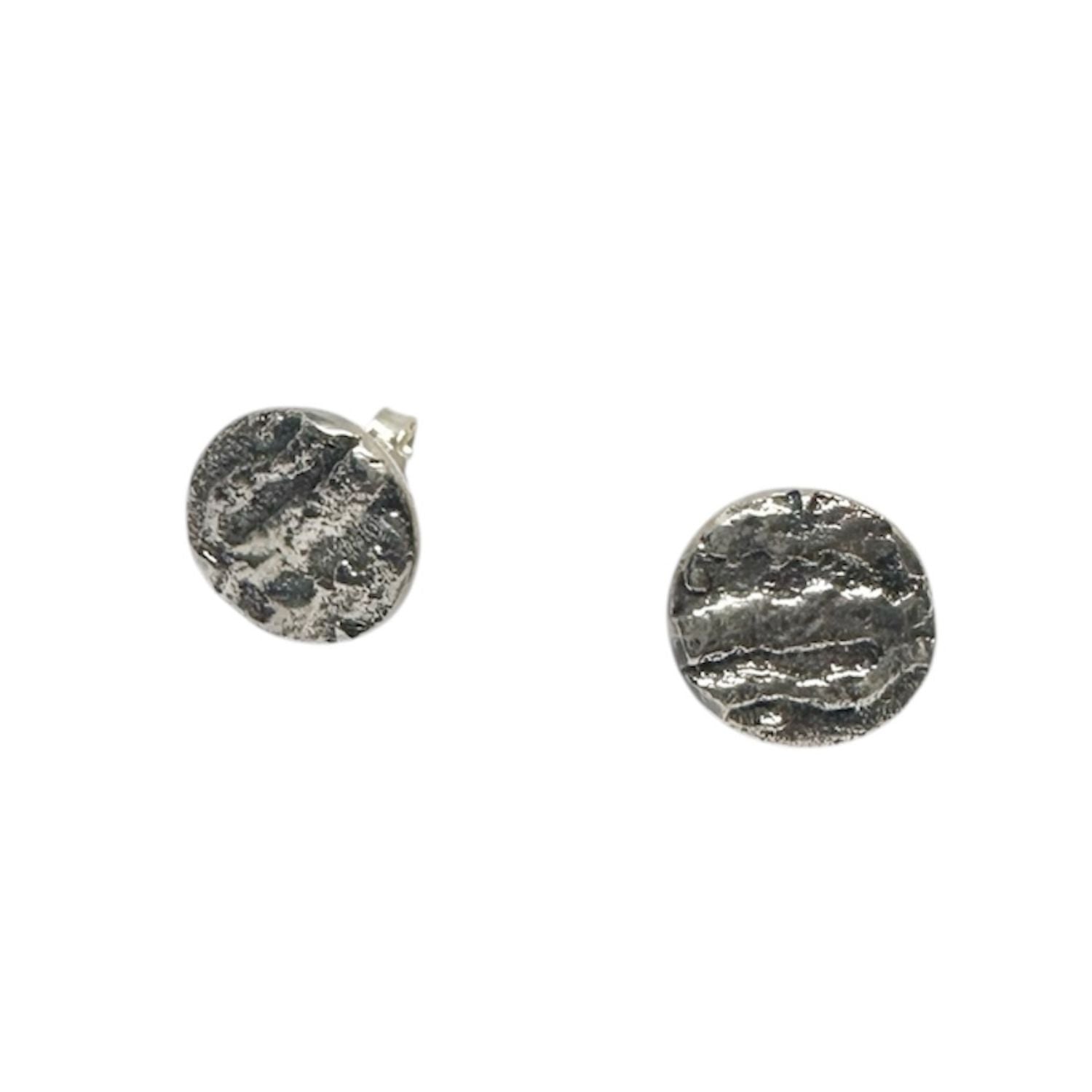 Organic Textured Sterling Silver Stud Earrings – Sand Casting