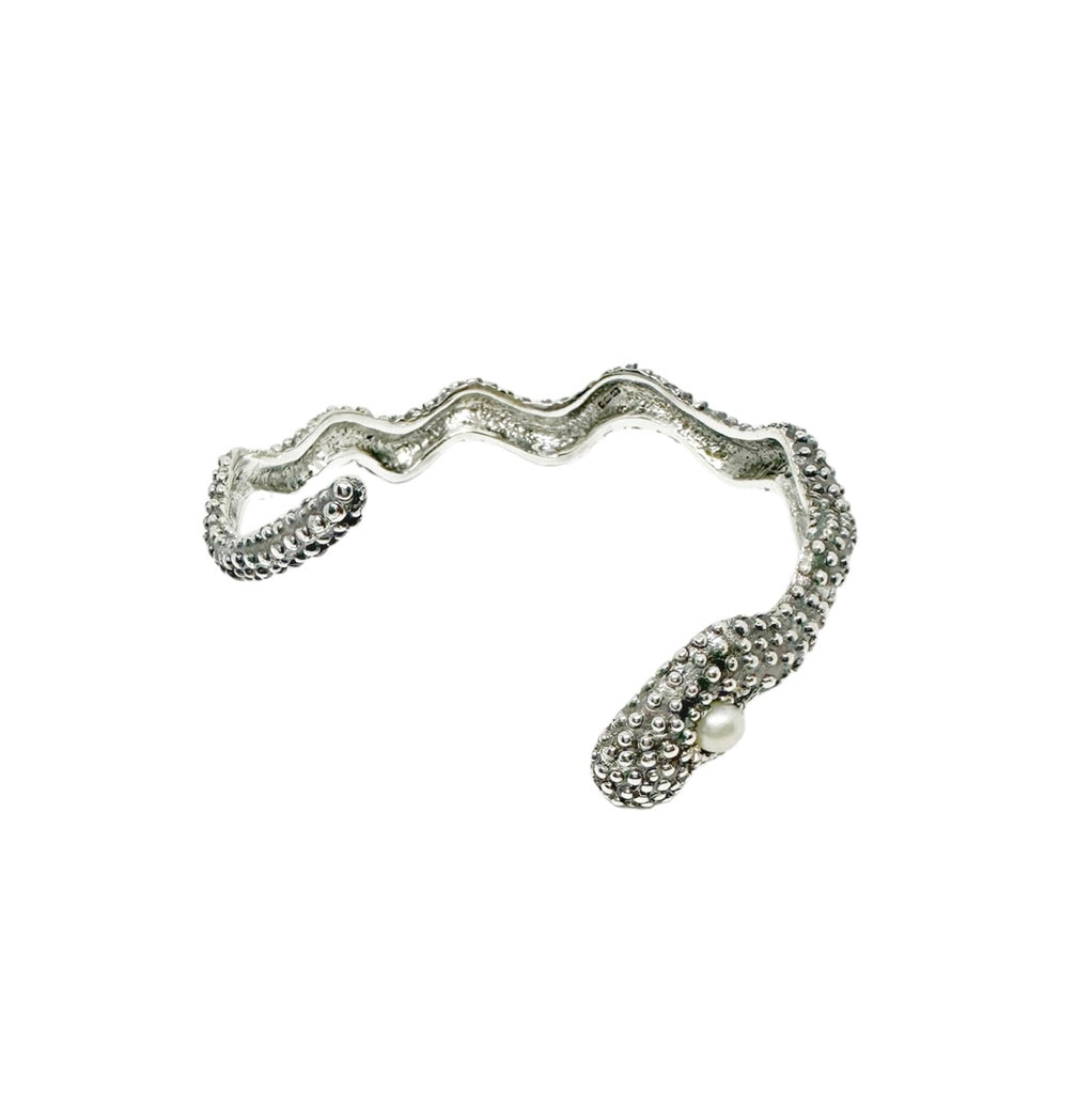 Sea Slug Bangle – Sterling Silver 925 with Freshwater Pearl - Tg-Jewellery By Tamara Gervasio